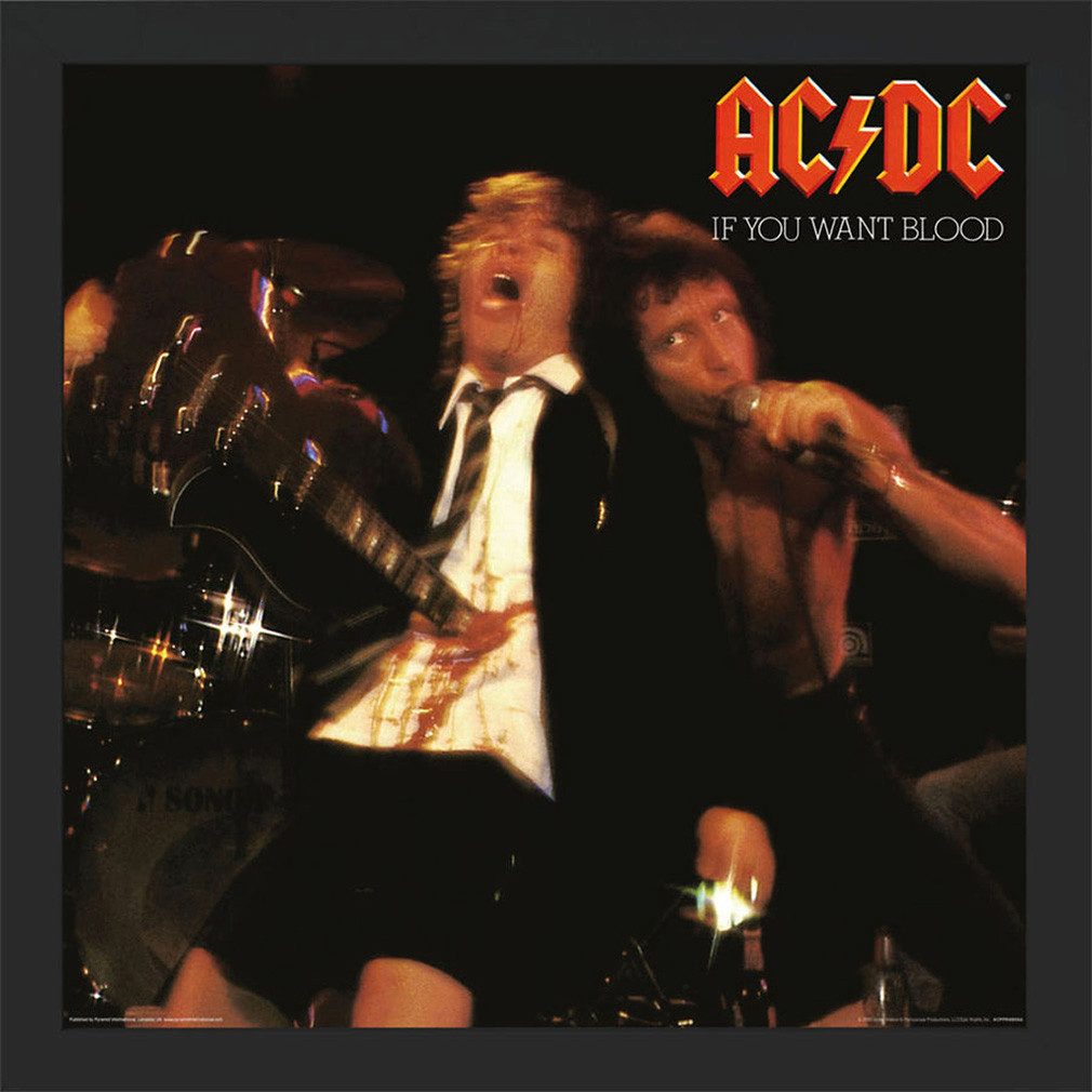 AC/DC Bild mit Rahmen If You Want Blood, Gerahmtes Bild Kunstdruck