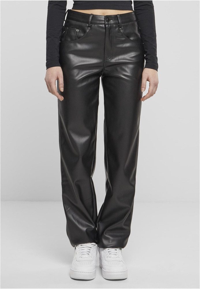 Lederhose Ladies Straight Leg Synthetic Leather Pants