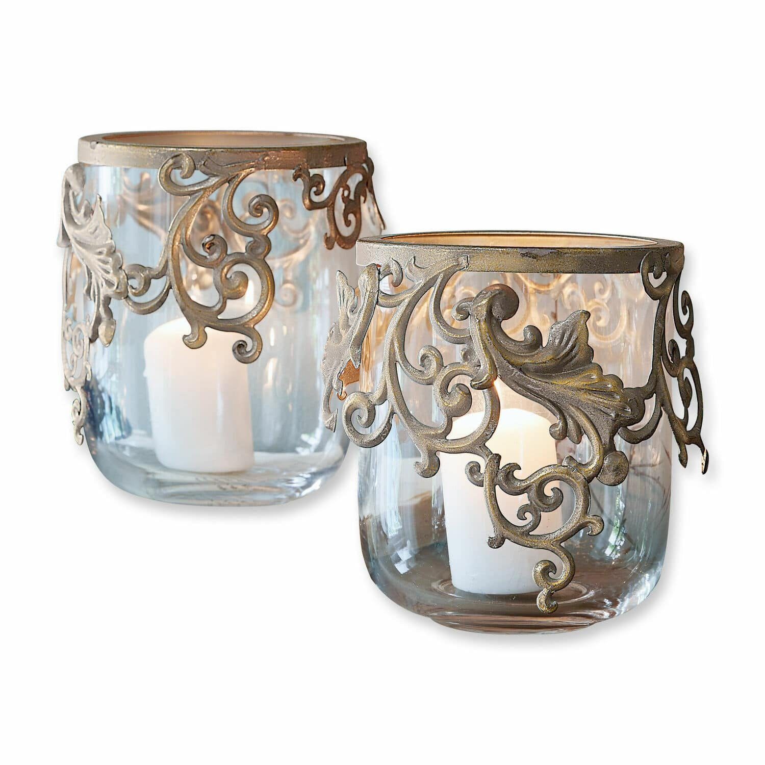 Windlicht Windlicht 2er Set Sundini antikgold/klar