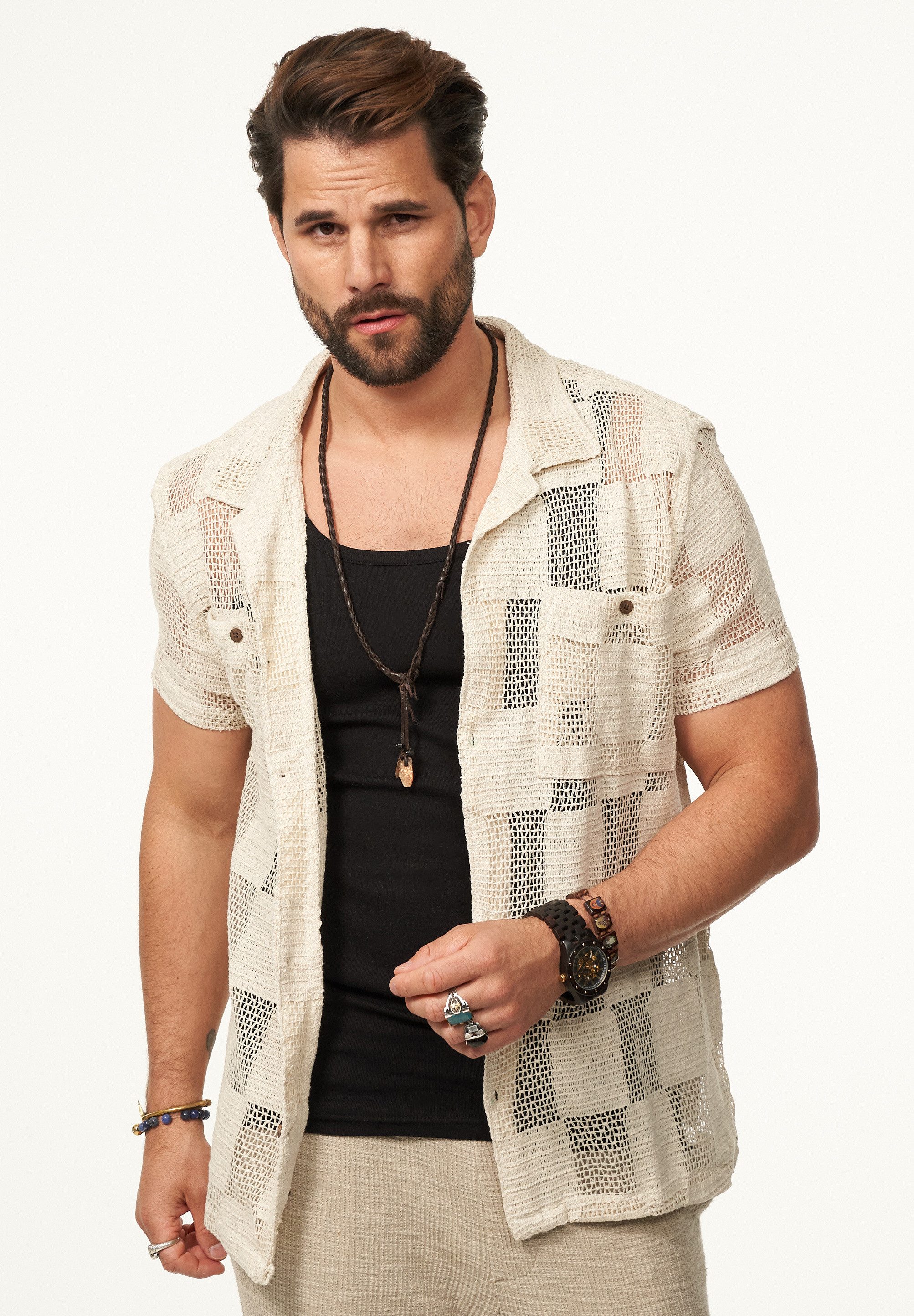 Kurzarmhemd im Vintage Summer-Look