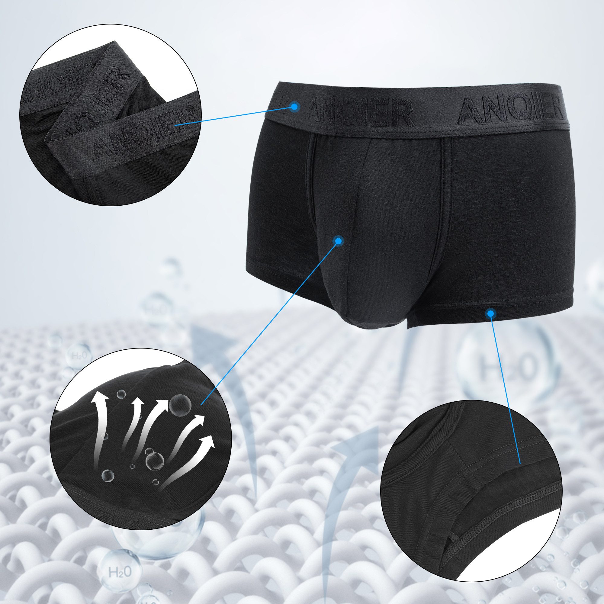 BEKOMIYA Boxershorts Boxershorts Herren 6 Pack Baumwolle Unterhosen Männer günstig online kaufen