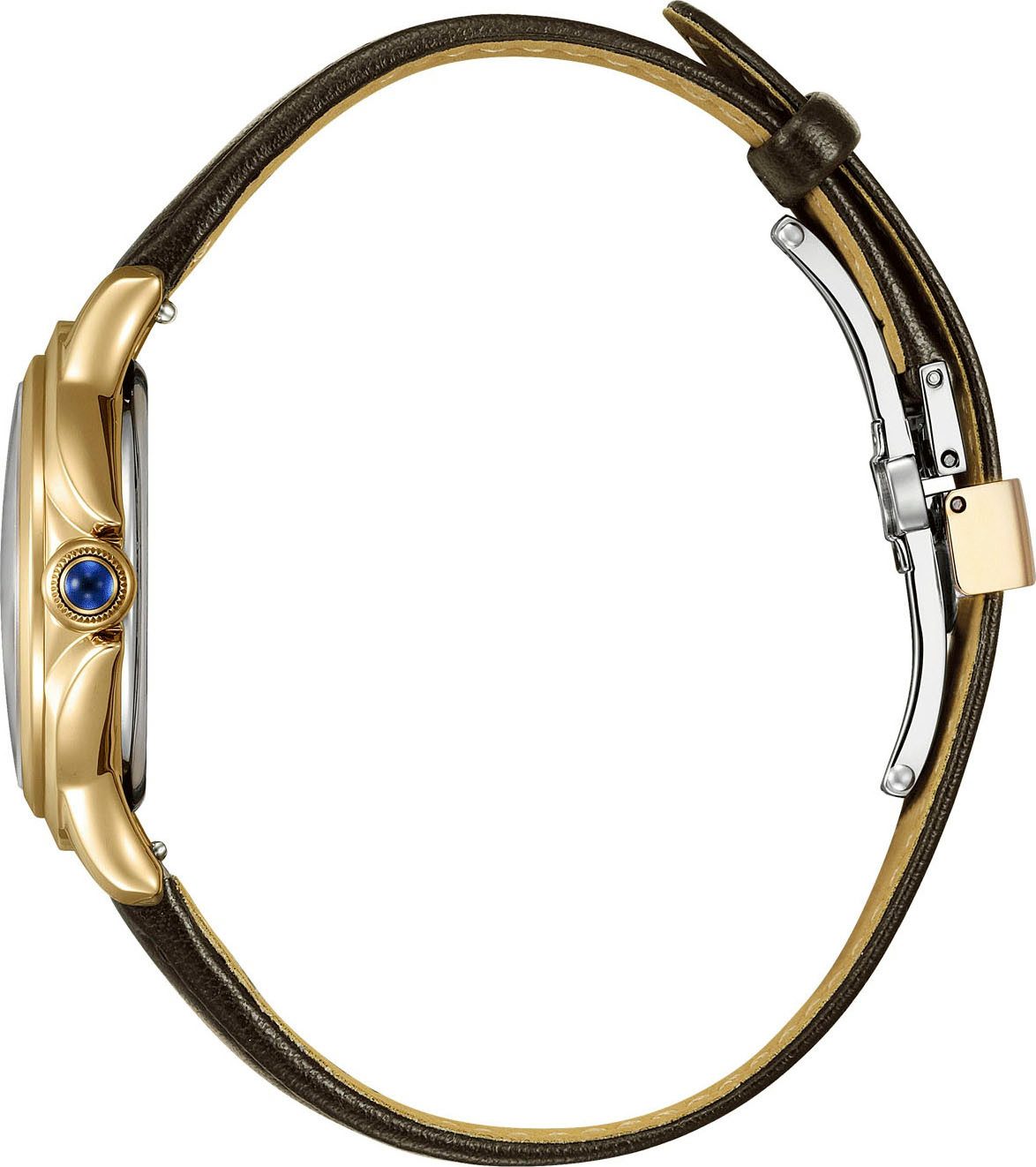 Citizen Solaruhr Citizen L EM1163-09X, Armbanduhr, Damenuhr, Lederarmband, analog, Batterie-Entladungsanzeige