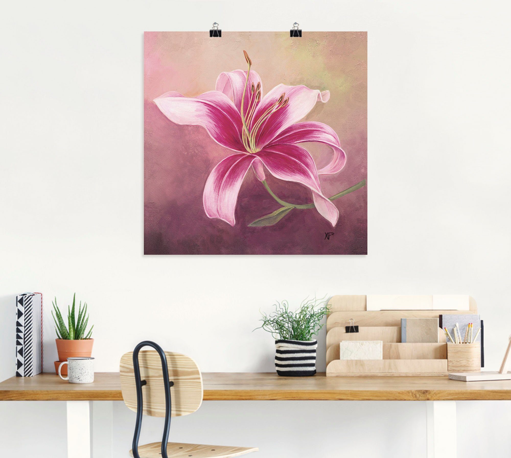 Artland Wandbild Frühe Lilie, Blumen (1 St), als Leinwandbild, Poster in verschied. Größen