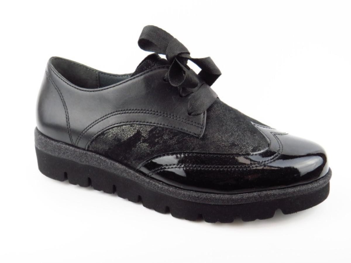 Gabor Lack/Foulard schwarz Glit Schnürschuh