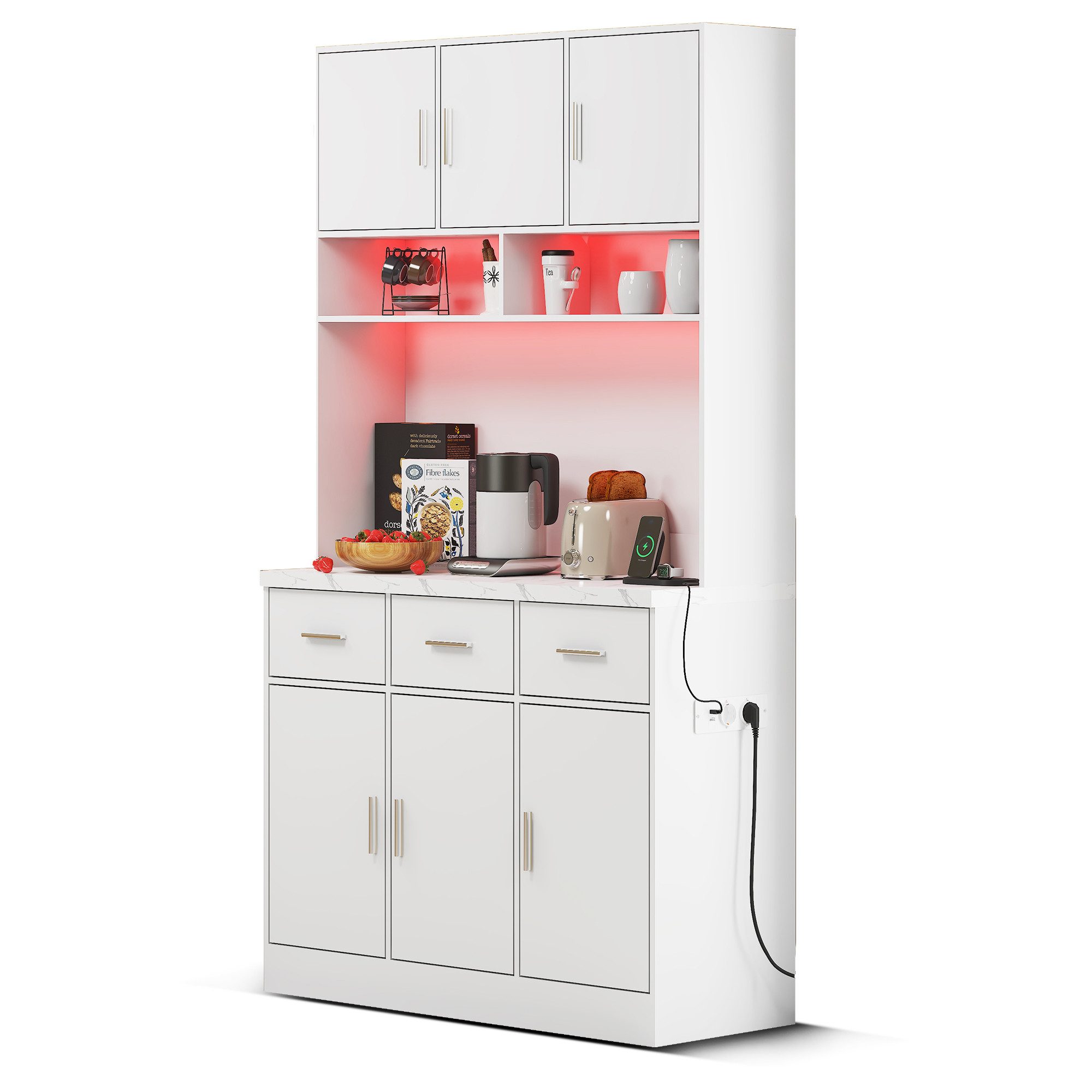 Merax Küchenbuffet Küchenbuffet mit LED-Beleuchtung und günstig online kaufen