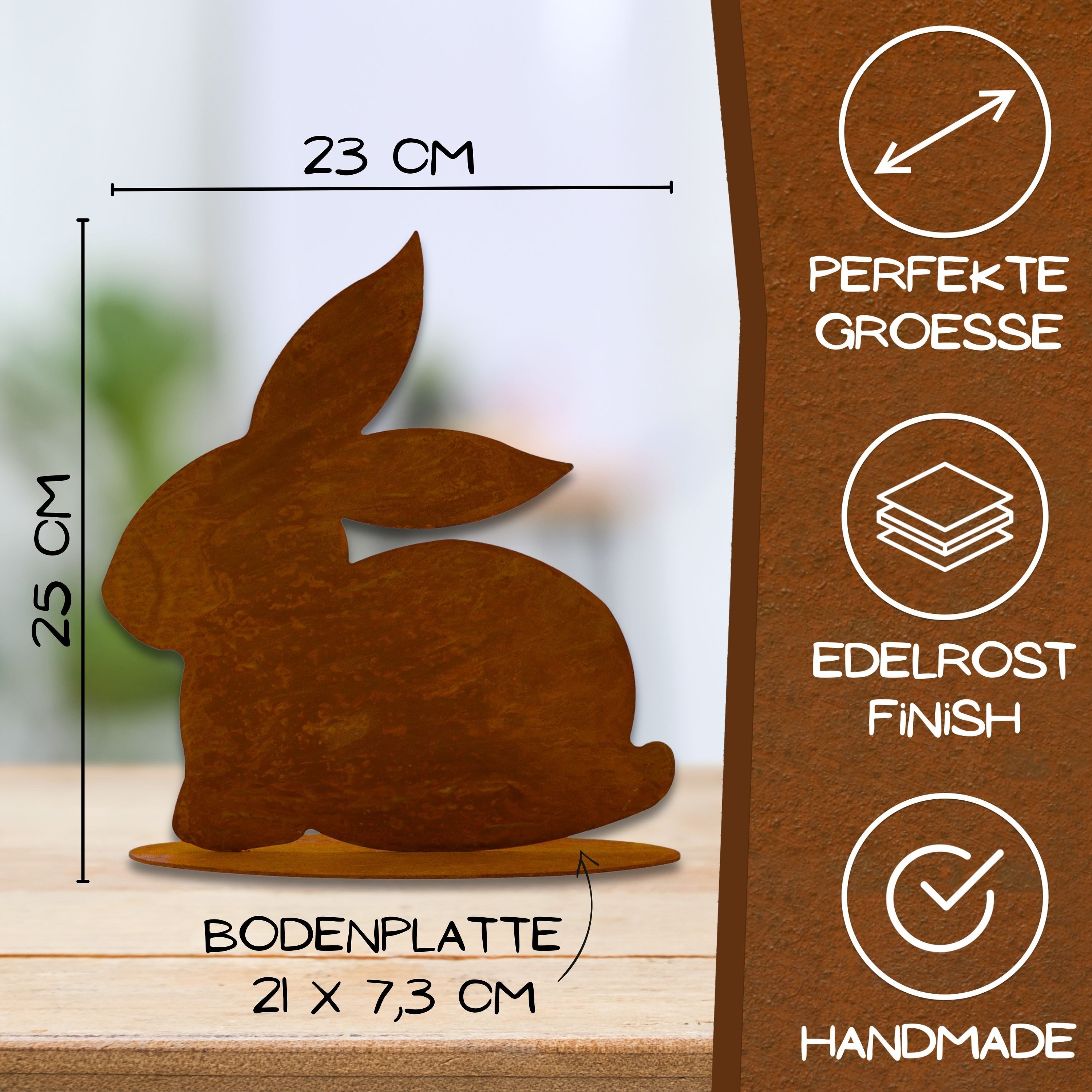 Rostikal Osterhase Oster Deko Hase, Gatendeko Ostern, echter Rost