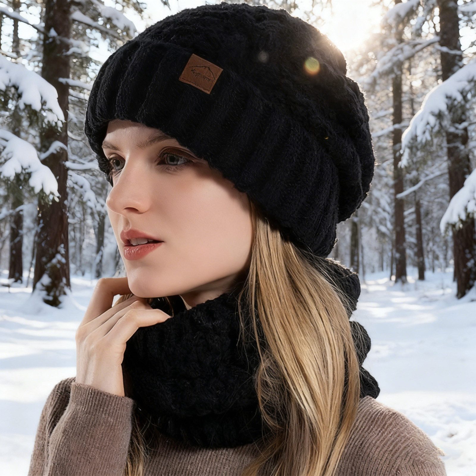 OKWISH Strickmütze Damen Wintermütze und Schal Set Strickmütze Mützen- und günstig online kaufen