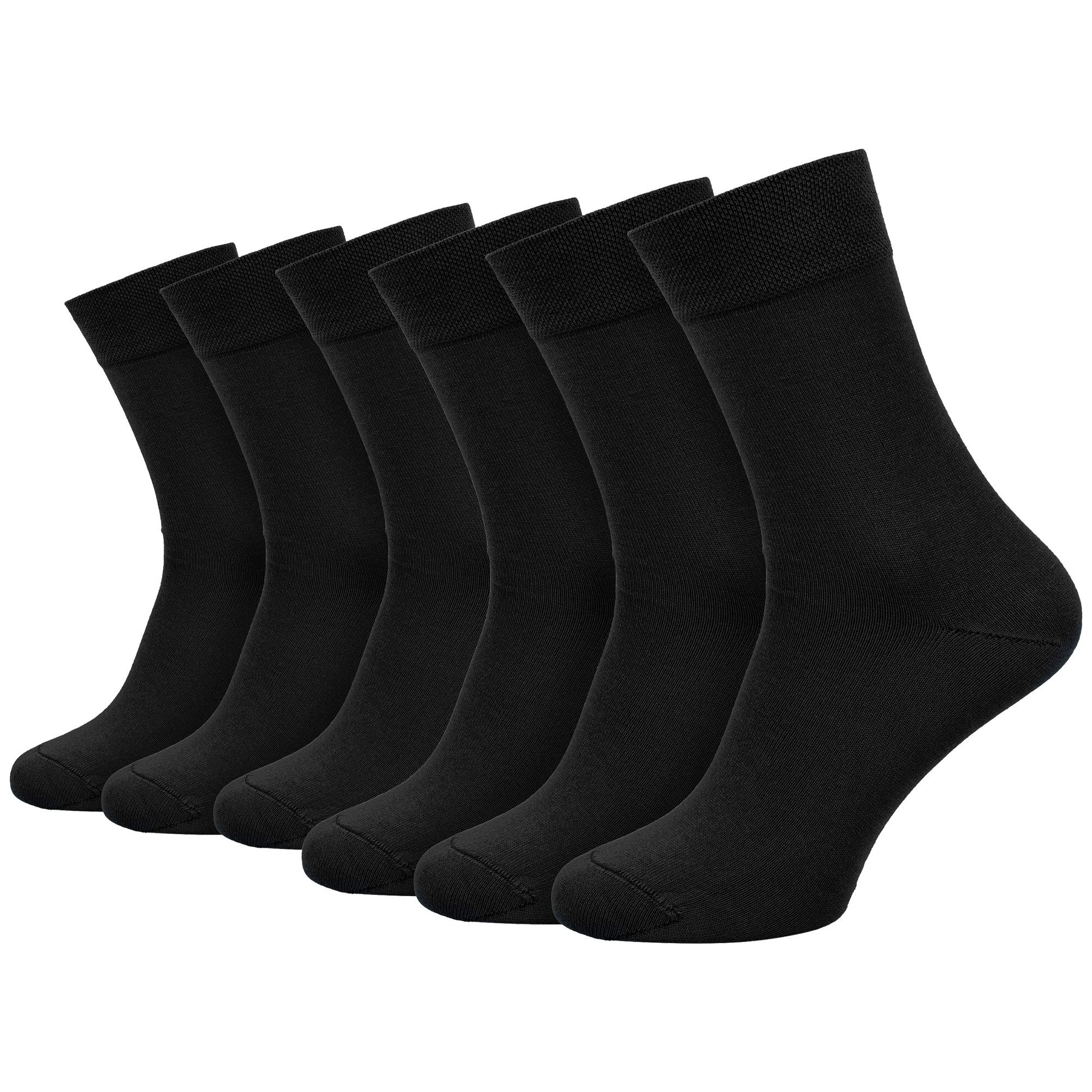 Komfortsocken Bambus Socken 6 Paar Damen Herren Business Strümpfe