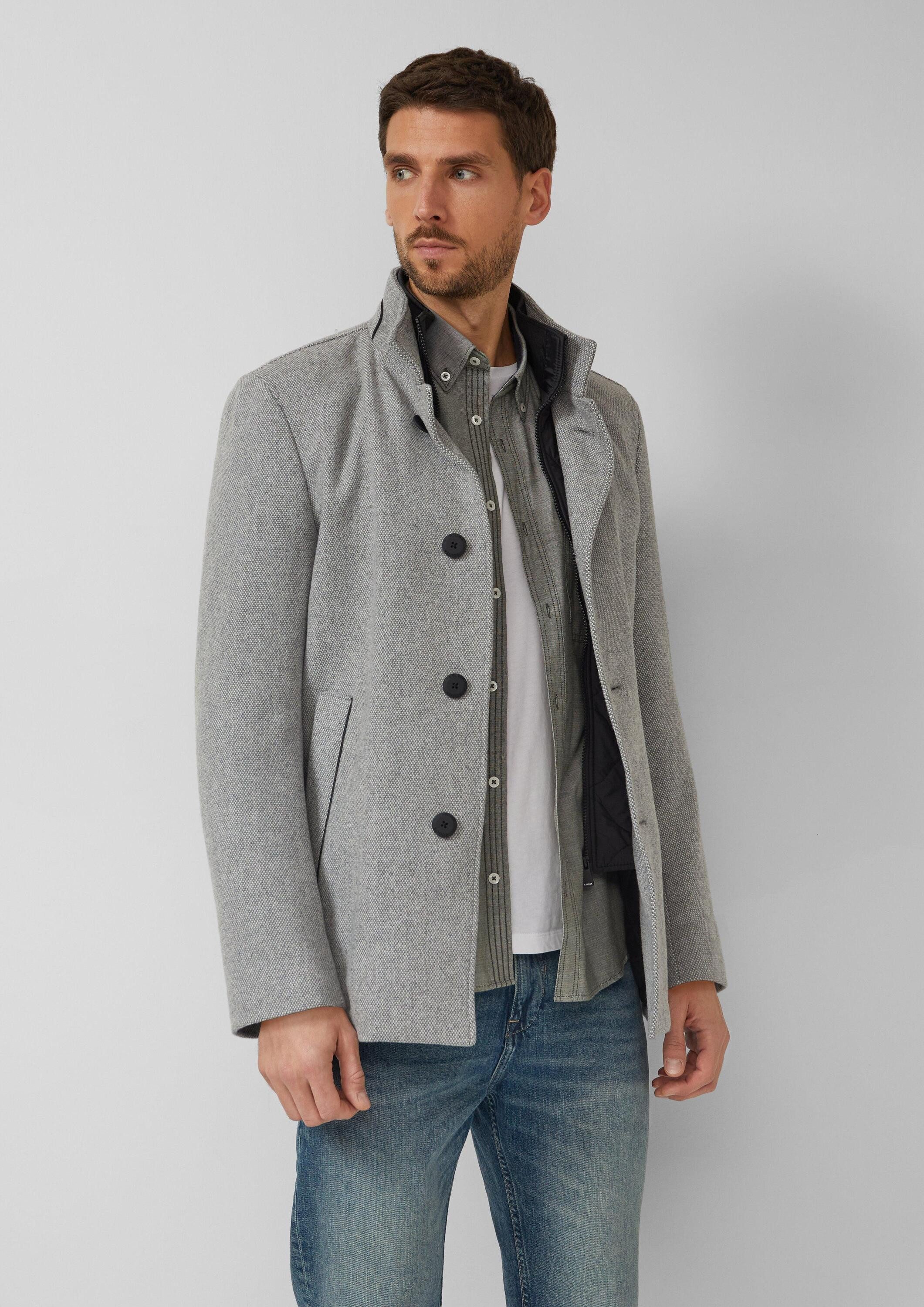 s.Oliver Funktionsmantel Outdoor-Mantel Strukturierter Mantel mit Wolle und fixiertem Insert