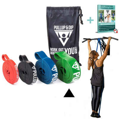 Pullup & Dip Trainingsband Fitnessbänder mit Tasche, Türanker (bei Sets) und Übungsguide