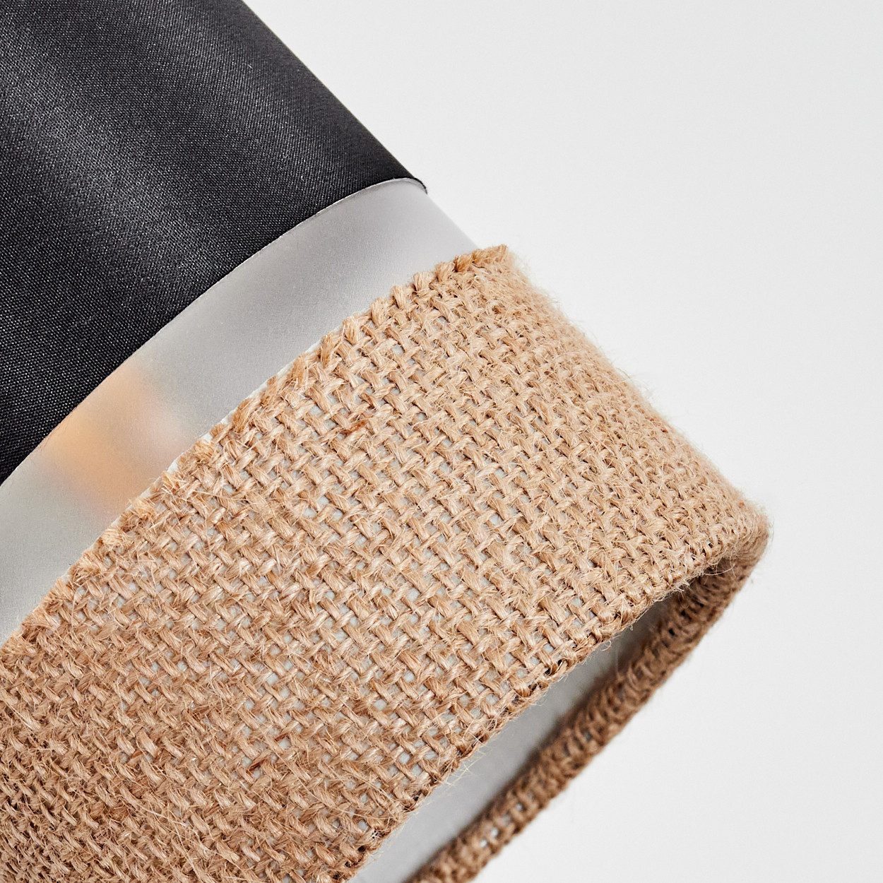 hofstein Wandleuchte Wandlampe aus Holz/Metall/Stoff/Leinen in Natur/Chrom/Schwarz/Klar, ohne Leuchtmittel, verstellbare Wandleuchte im modernen Boho-Design (Schirm 9 cm), E14