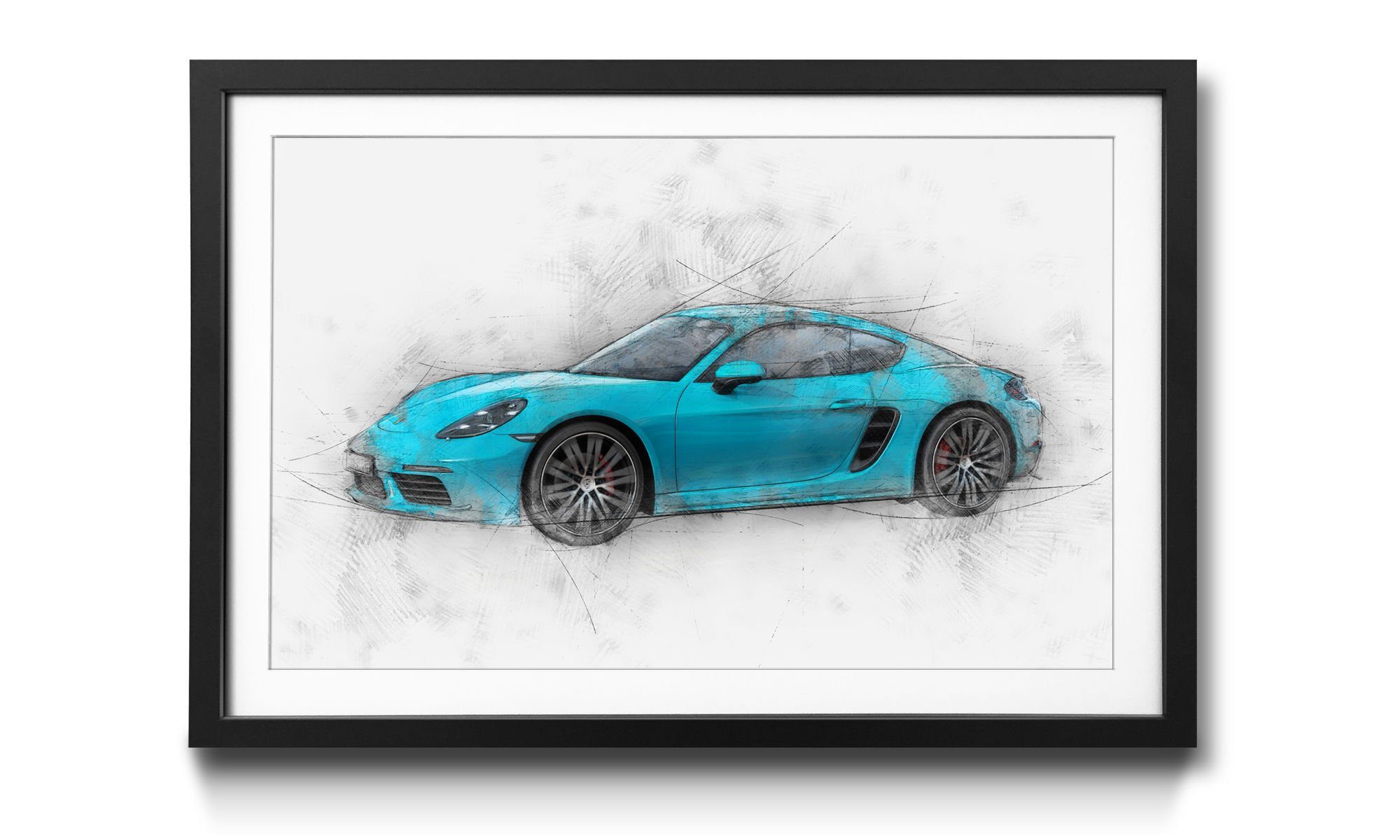 WandbilderXXL Bild mit Rahmen Blue Power, Auto, Wandbild, in 4 Größen erhältlich