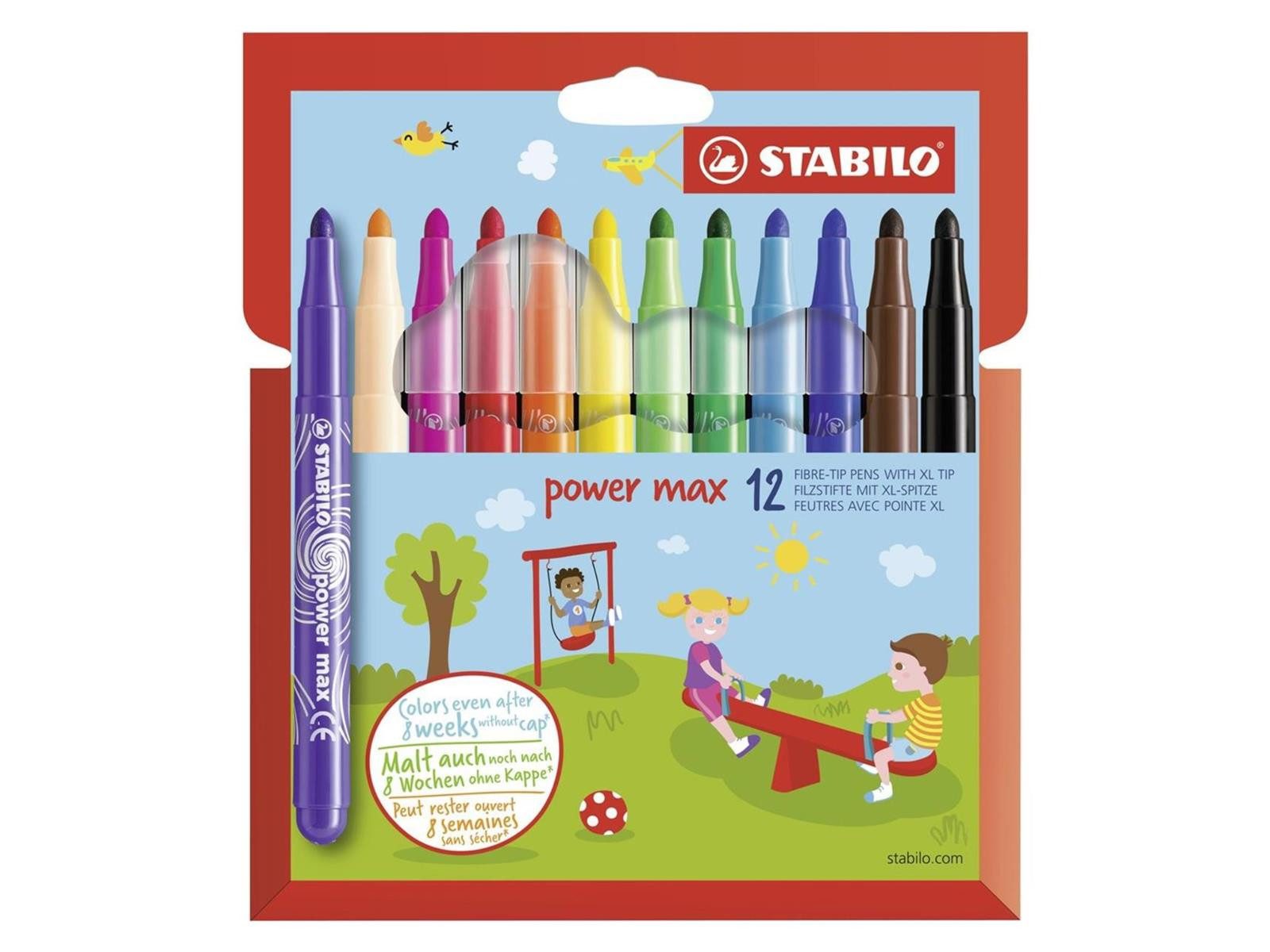 STABILO Filzstift STABILO power max Filzstift - 3 mm - 12er Set