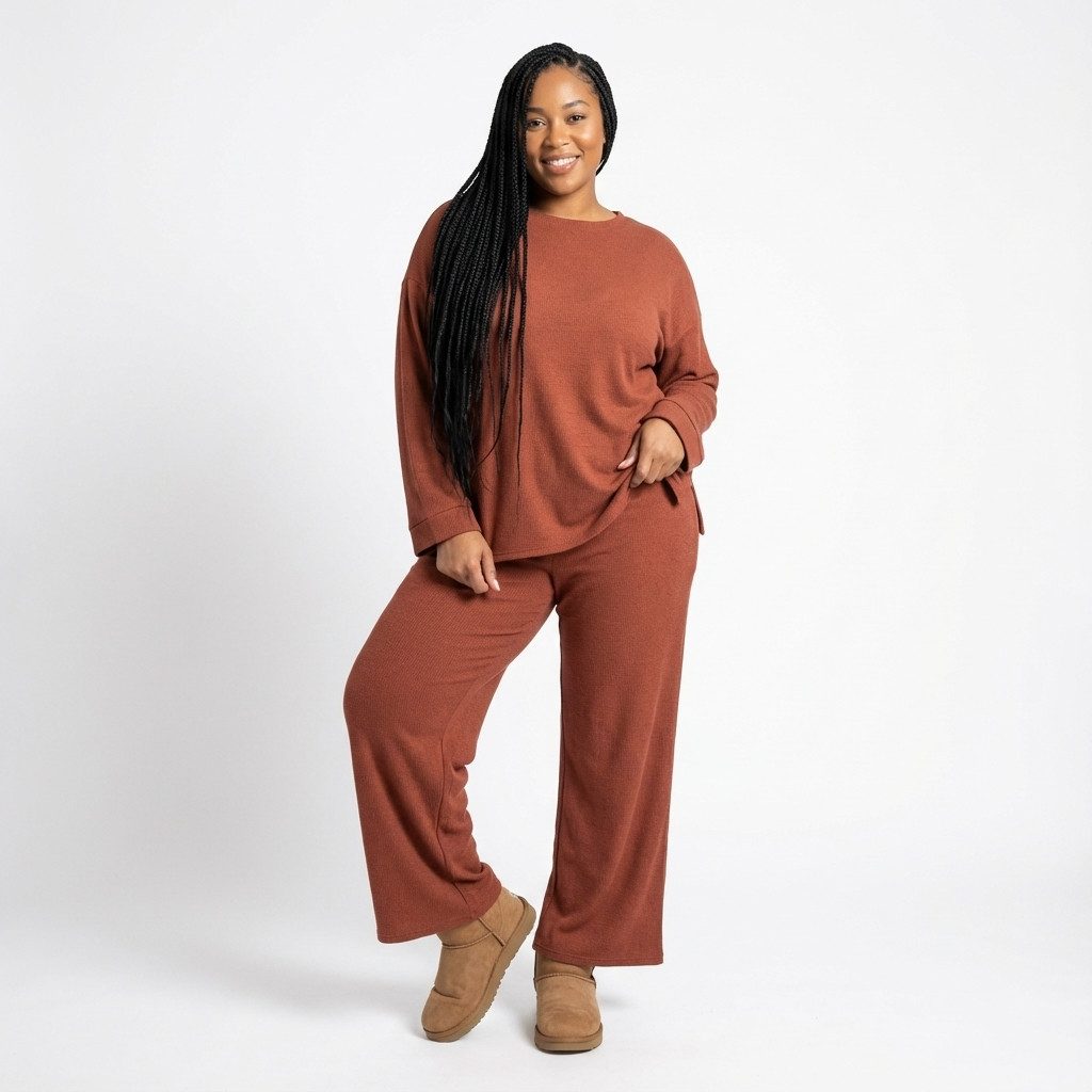 OriginalYou Hausanzug Freizeit Anzug Damen Feinstrick Set super leichtes Feinstrickgewebe
