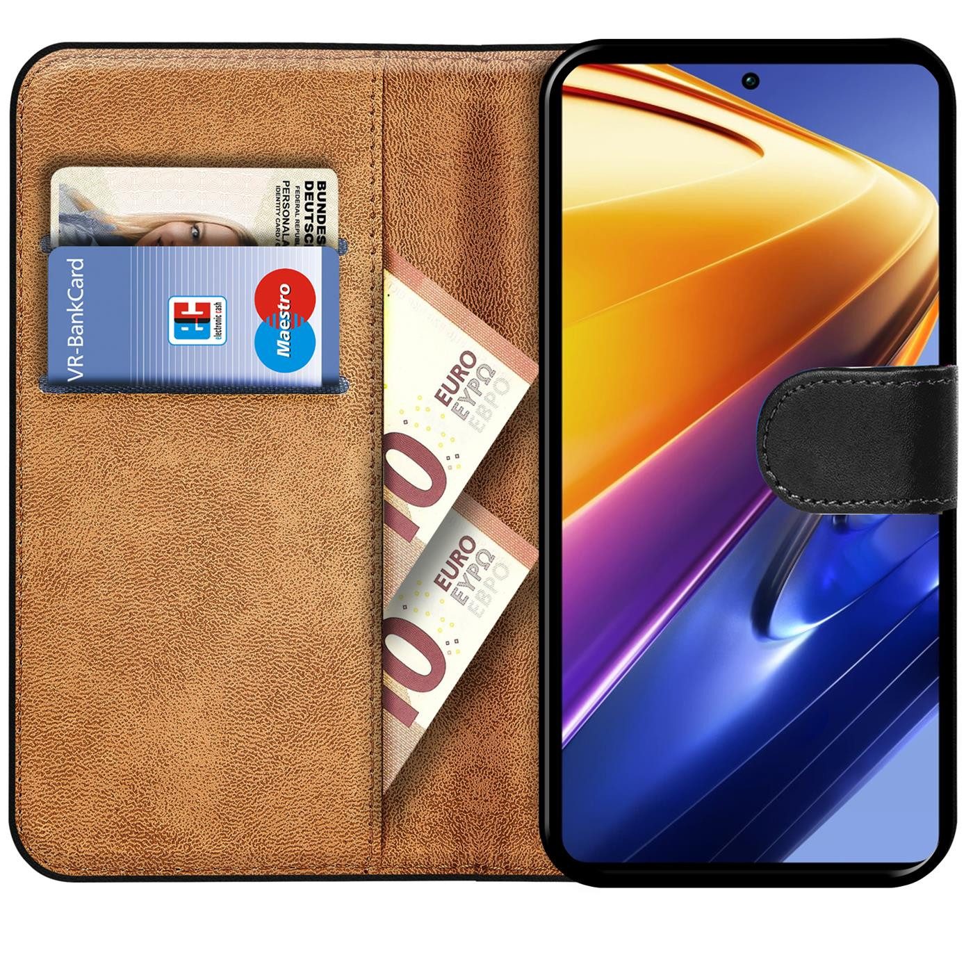 CoolGadget Handyhülle Wallet Klapp Tasche Book Case für Xiaomi POCO M4 Pro 6,43 Zoll, Hülle Klapphülle Flip Cover Etui Schutzhülle