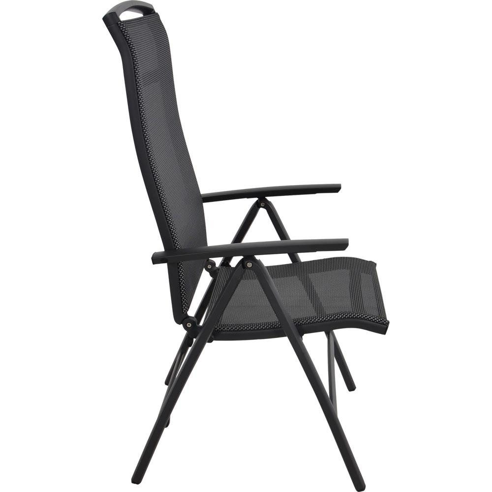 Natur24 Gartenstuhl Lotis Hochlehner Aluminium Schwarz 61,5 x 65 x 114 cm