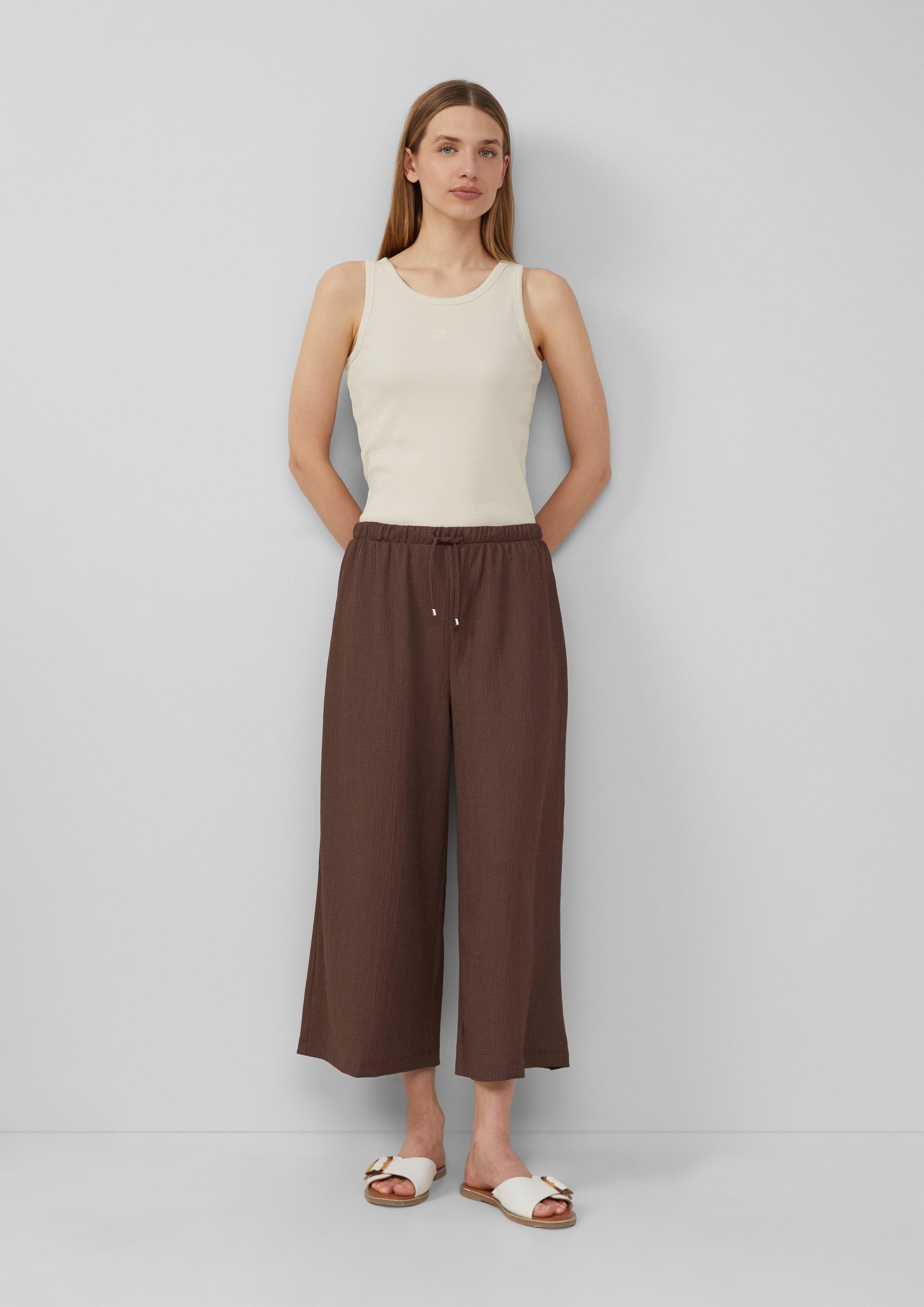 s.Oliver 7/8-Hose Strukturierte Culotte mit Elastikbund günstig online kaufen