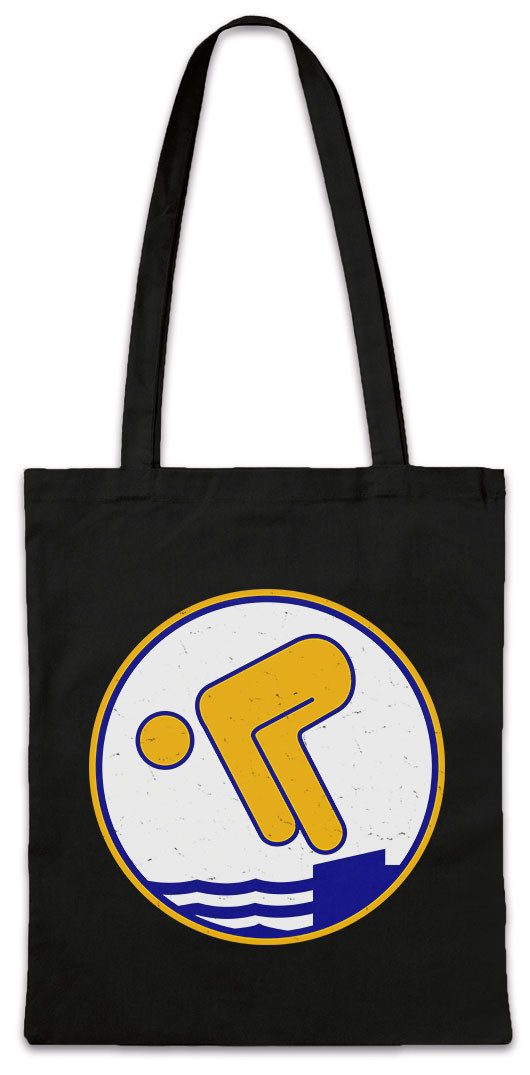 Urban Backwoods Beuteltasche Schwimmabzeichen Gold Stofftasche Seepferdchen Rettungsschwimmer (1-tlg), Abzeichen Karneval Fasching Schwimmlehrer