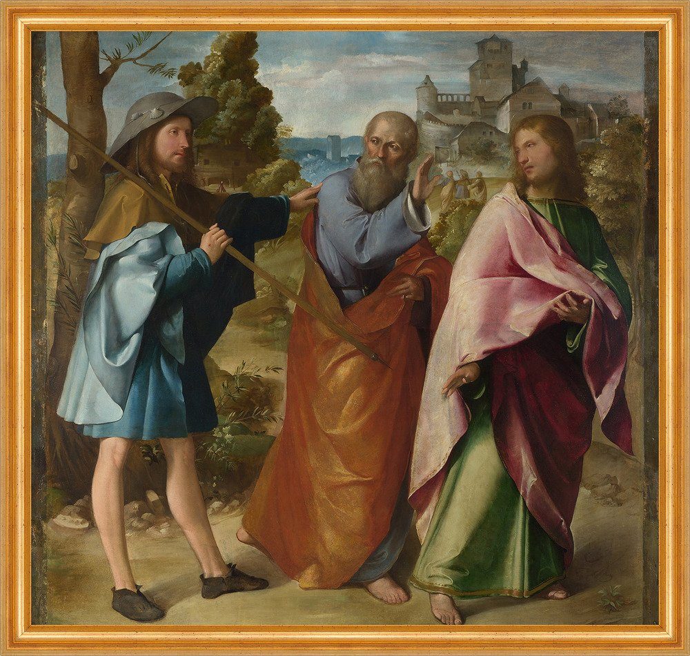 Kunstdruck The Road to Emmaus Altobello Melone Bibel Lukas evangelium B A2 00438