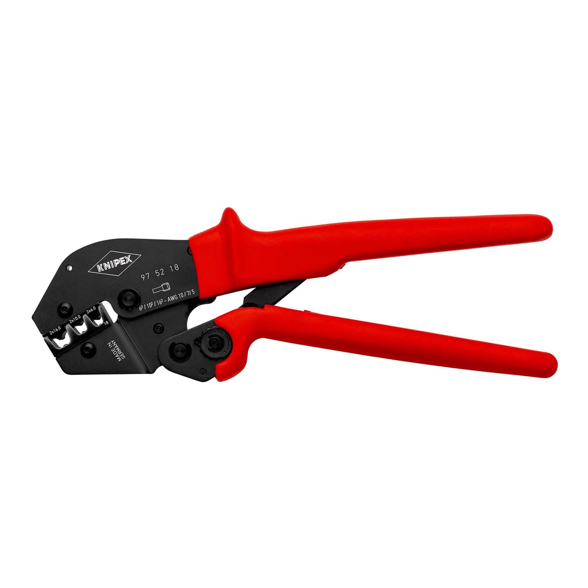 Knipex Crimpzange KNIPEX 97 52 18 Crimpzange auch für Zweihandbedienung mit rutschhemmen