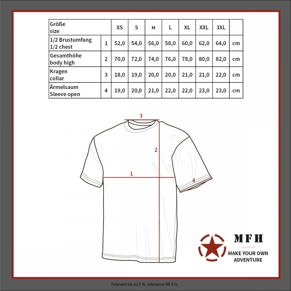 MFH T-Shirt T-Shirt "Army" von MFH - Halbarm Design.
