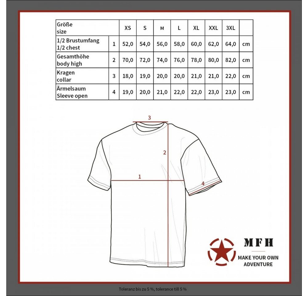 Thumbnail - MFH Tierpullover T-Shirt "Army" von MFH - Halbarm Design.