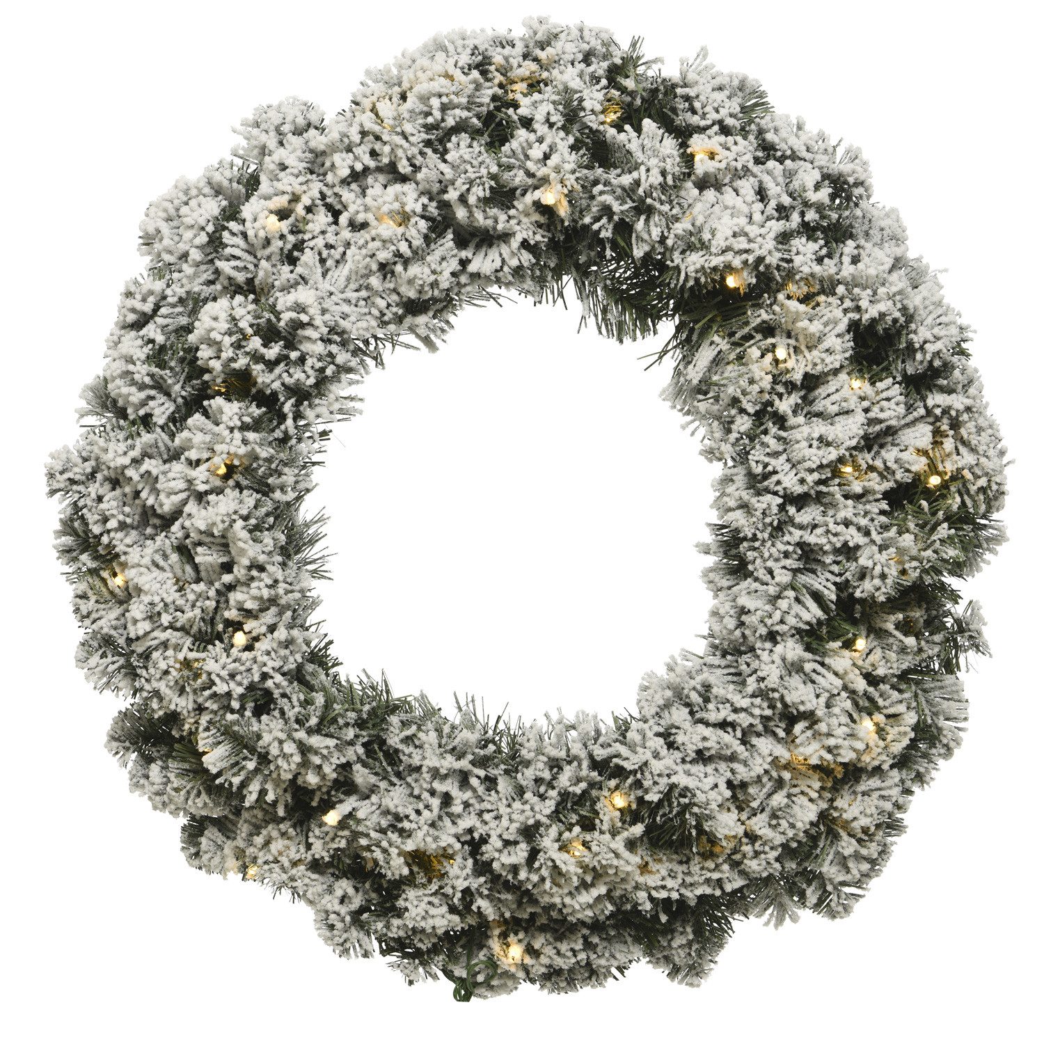 MARELIDA Dekokranz LED Tannenkranz Türkranz Weihnachtskranz beschneit beleuchtet D: 50cm