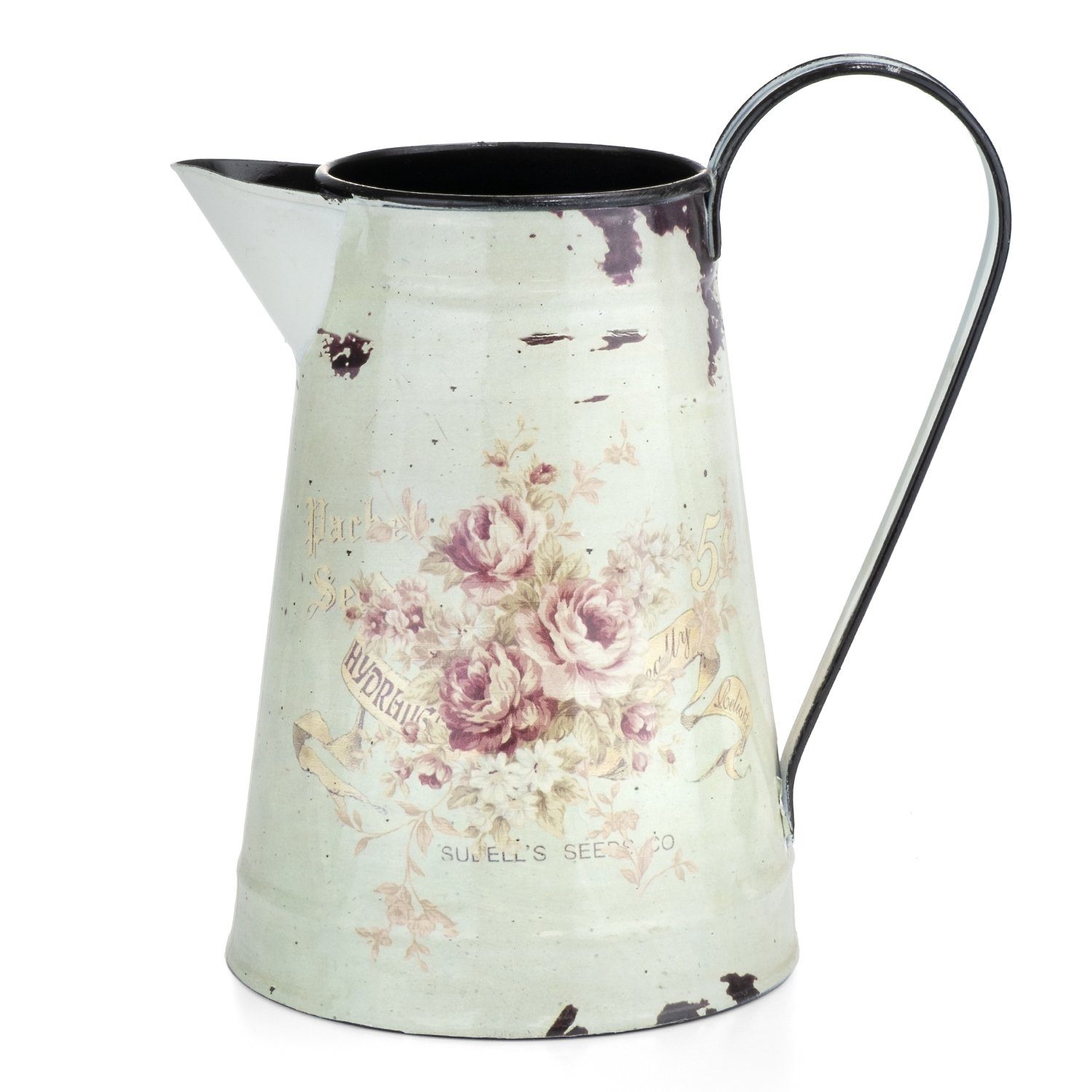 Gießkanne Gießkanne Zink mit Motiv Blüten Blumen