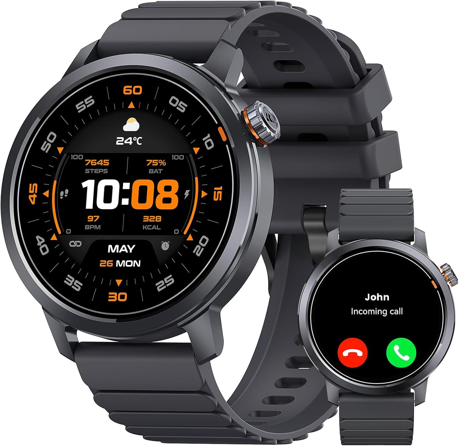 KOSPET ‎ ORB Smartwatch (3,8 cm, android ios), Smartwatch mit 1.43" AMOLED Display, 25 Tagen Laufzeit