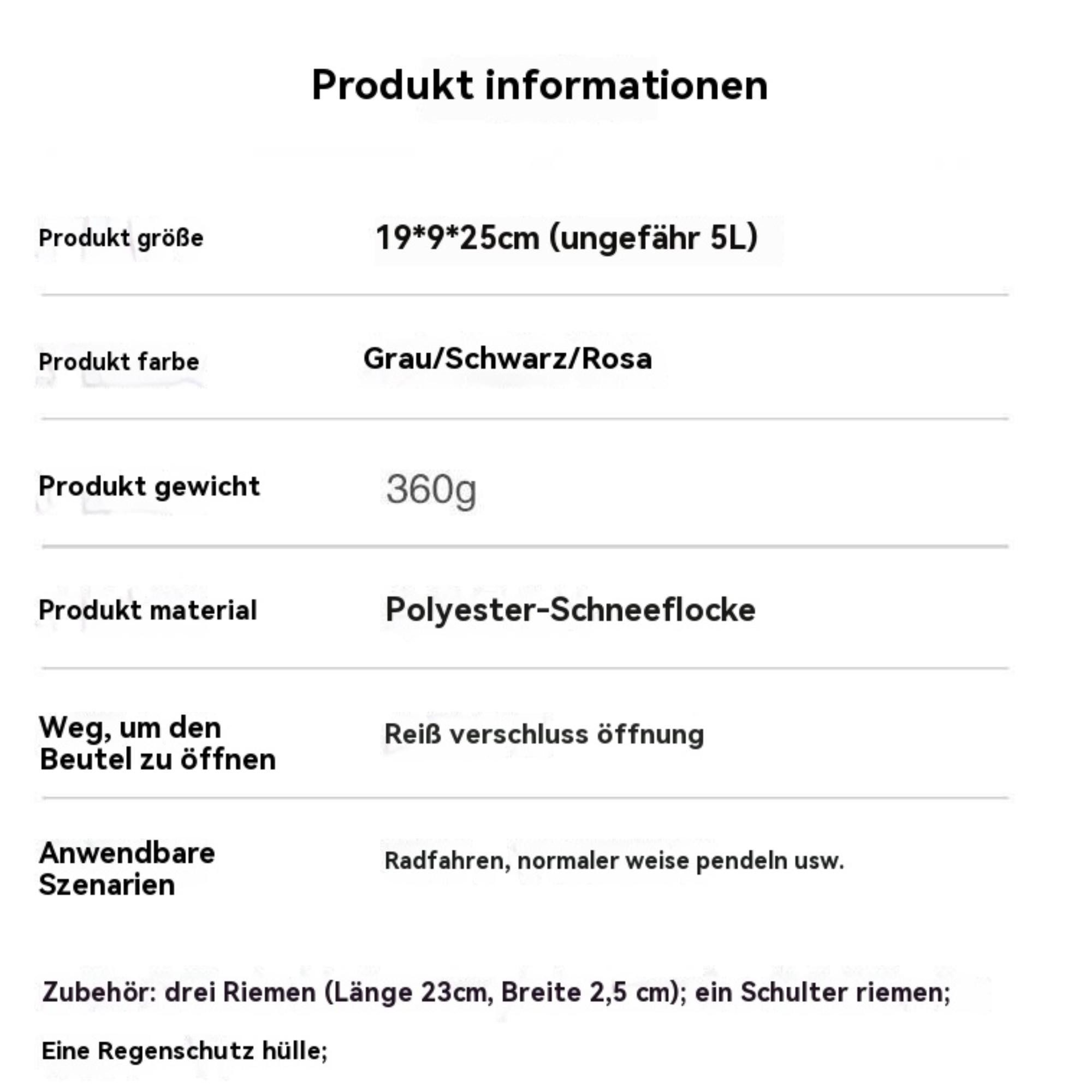 HEYHIPPO Fahrradtasche Fahrrad-Fronttasche, 5 l großes, (7,5*3,5*9,8 in)19 * 9 * 25 cm, (multifunktionale Vordergrifftasche, Faltrad-Elektro-Fahrradtasche), rutschfester und verschleißfester Befestigungsgurt, Regenschutz