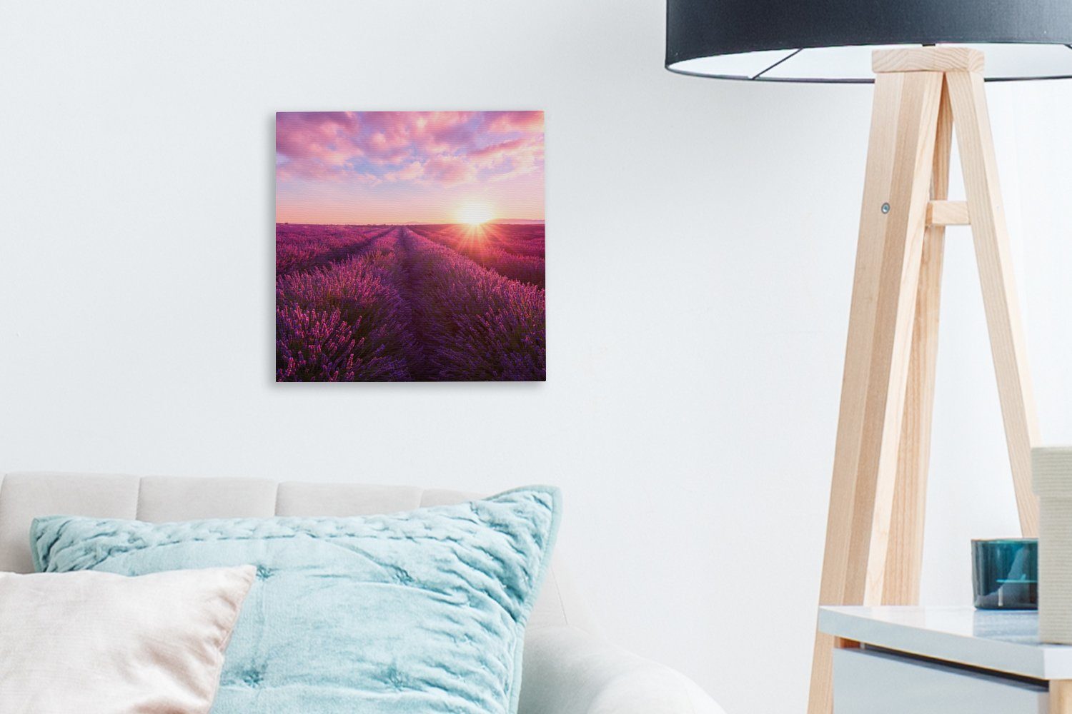 OneMillionCanvasses® Leinwandbild Lavendel - Blumen Leinwand Wohnzimmer - Bilder (1 Frankreich, Schlafzimmer für St)