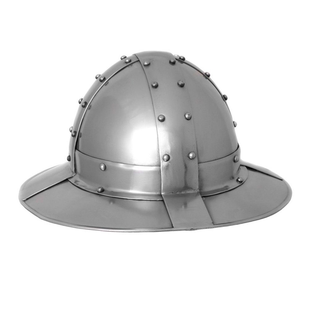 Ritter-Kostüm Eisenhut mit Bändern, 14. Jh., 1,6 mm Stahl - schaukampftauglich
