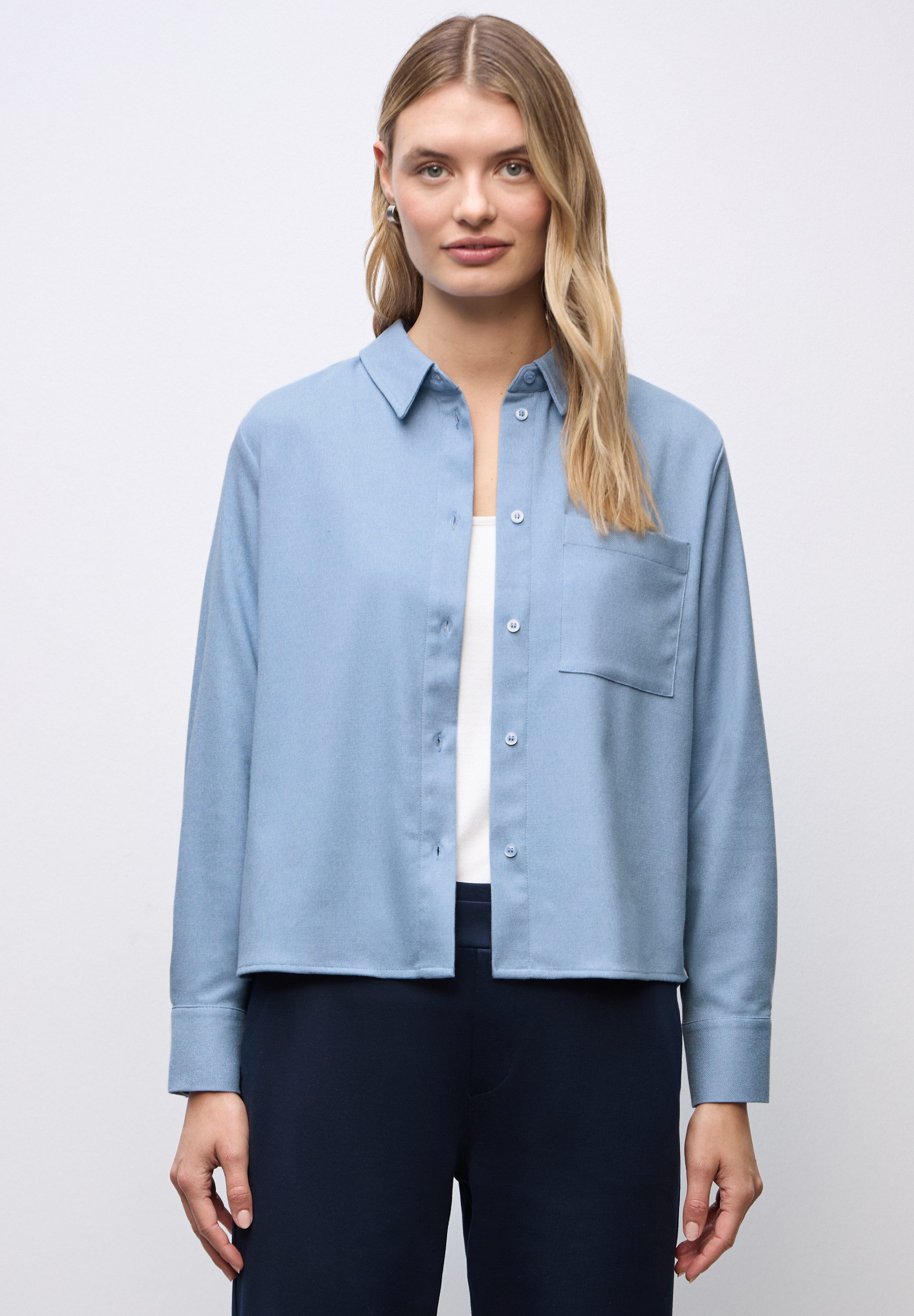 STREET ONE Langarmbluse im Melange Look