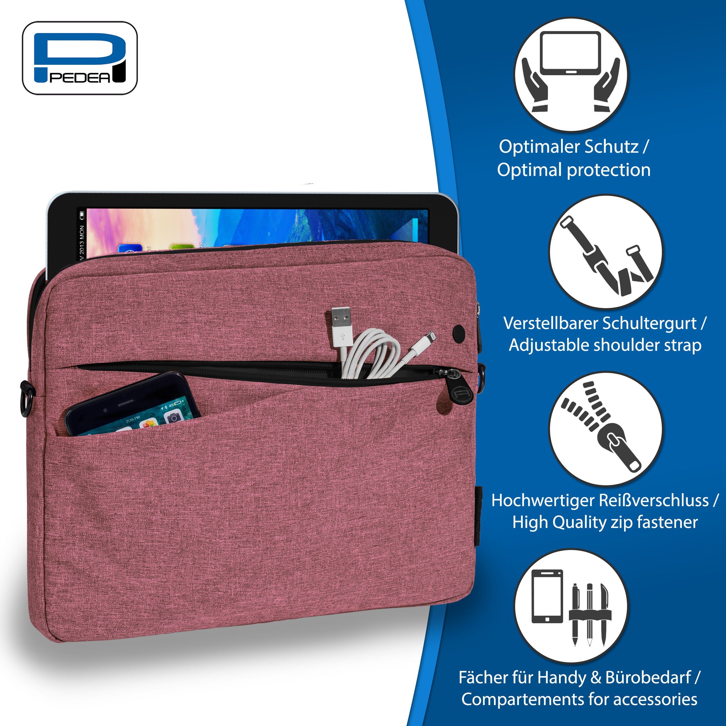PEDEA Tablettasche FASHION Tablet Hülle mit Polsterung 12,9 / 13 Zoll, Gepolstert mit weichem Innenfutter