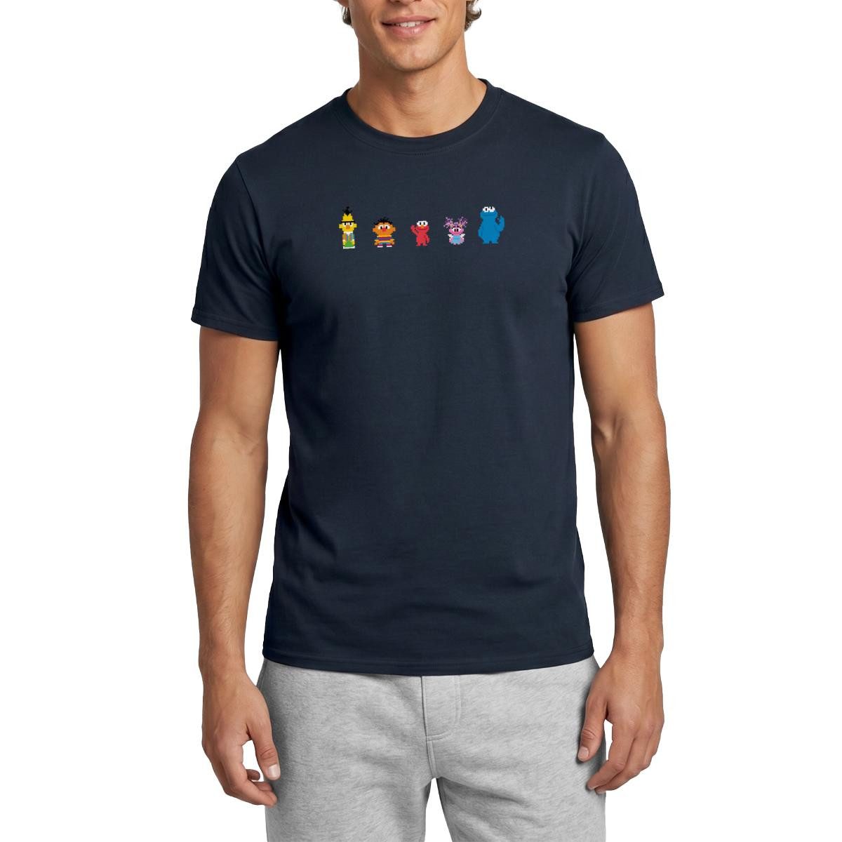 Spreadshirt T-Shirt Sesamstraße Pixel Charaktere Männer T-Shirt (1-tlg)
