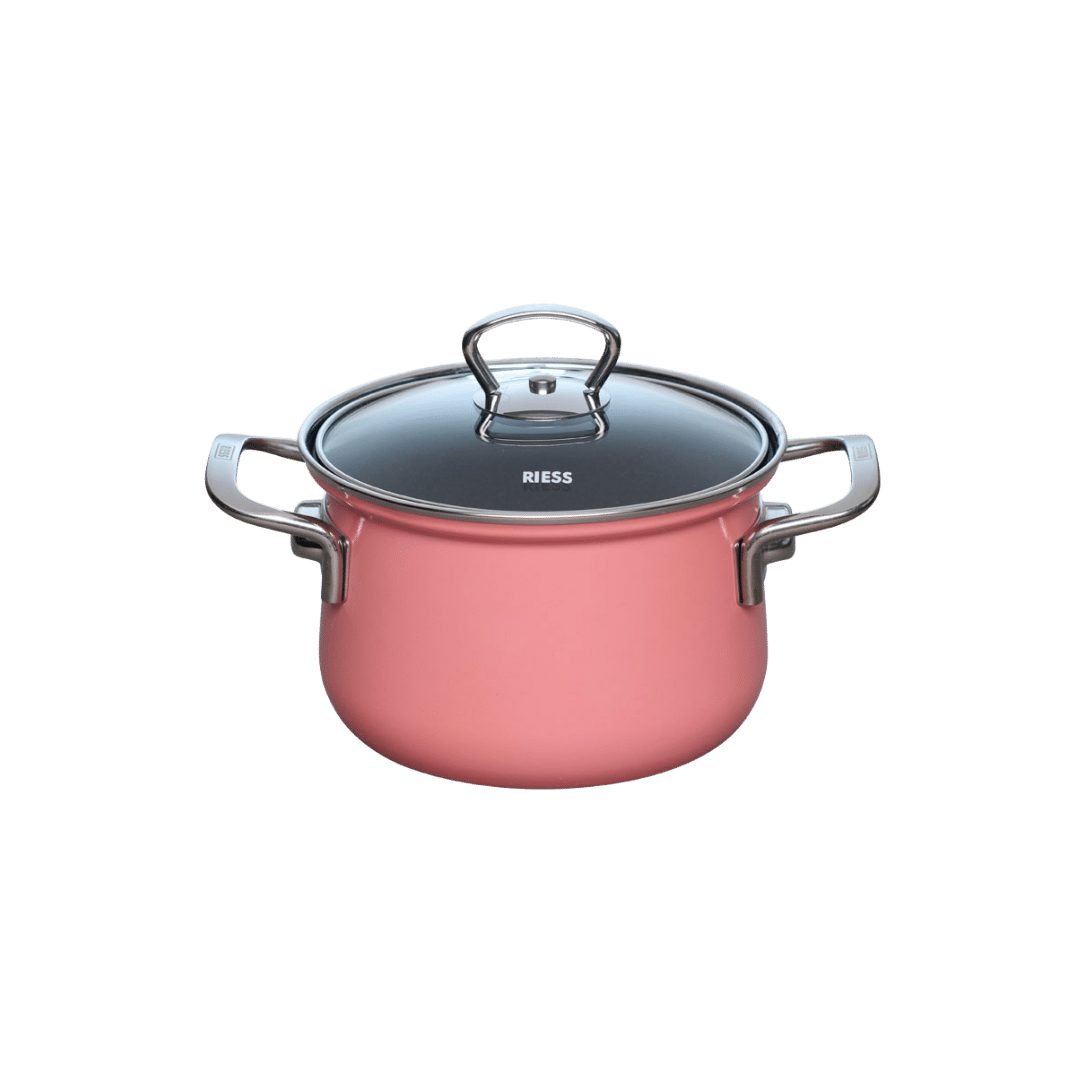 Riess Fleischtopf NOUVELLE Fleischtopf mit Glasdeckel 1,5 l Rosa