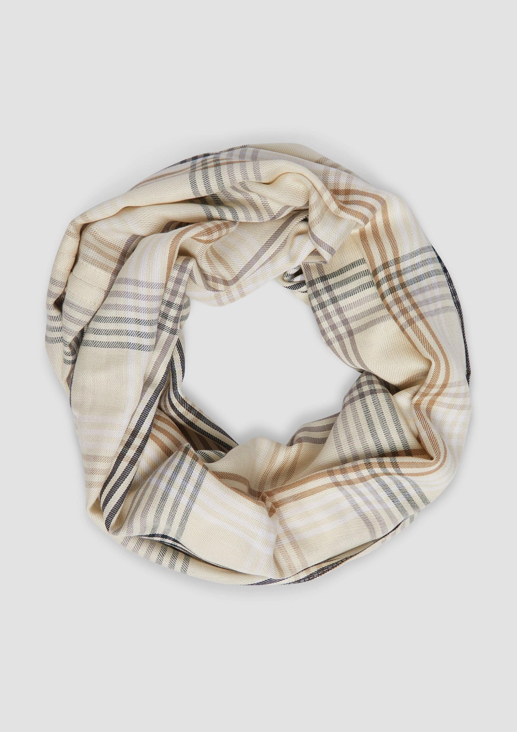 s.Oliver Loop Snood, Weicher Loopschal aus Modalmix mit Karomuster günstig online kaufen