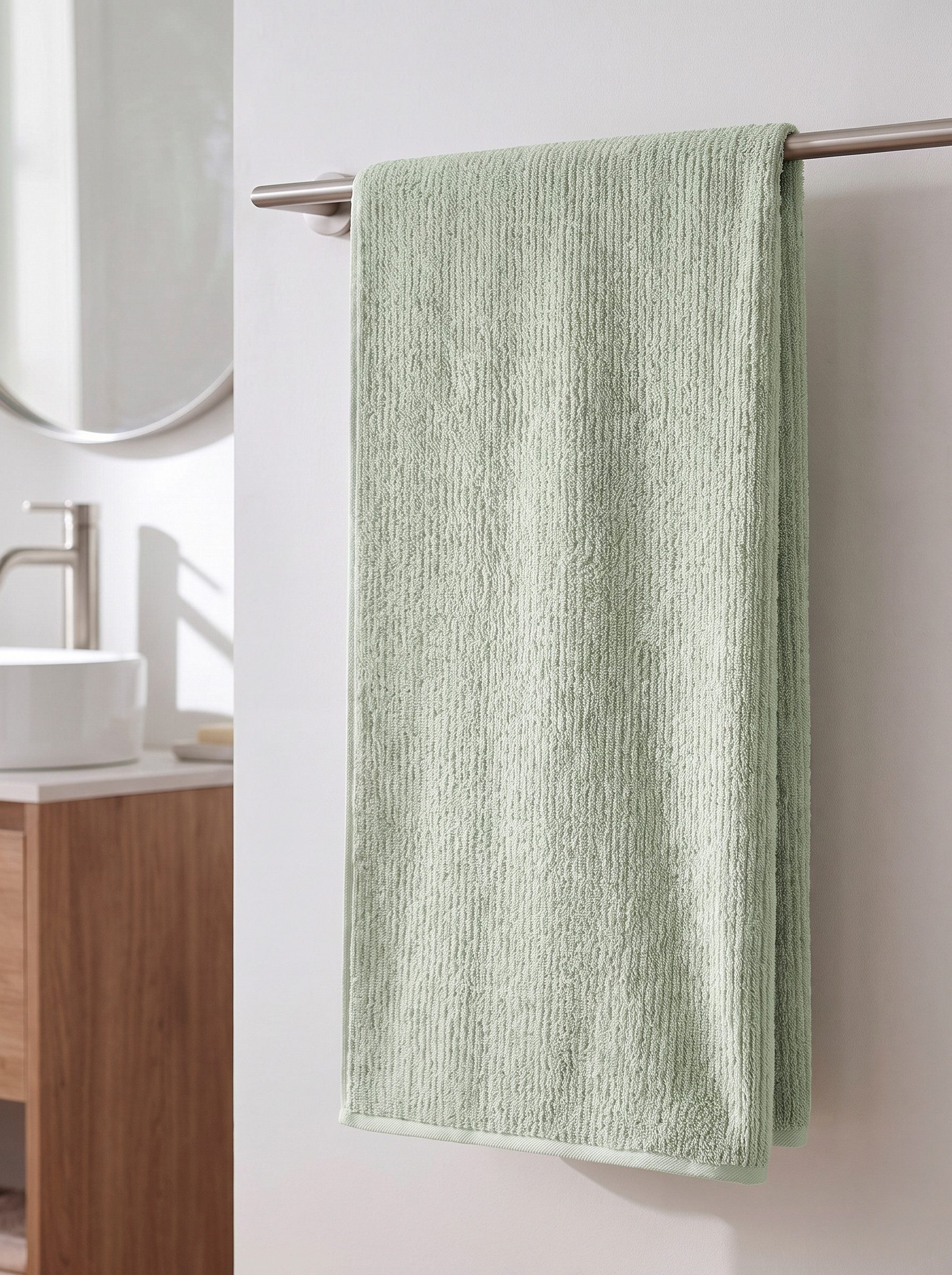 OTTO home Badetuch Riva, 80x150, Premium Handtücher, 500 gr/m², Webfrottier (1-St), Hoch-Tief-Struktur, Streifen, weich, 5 Jahre Garantie