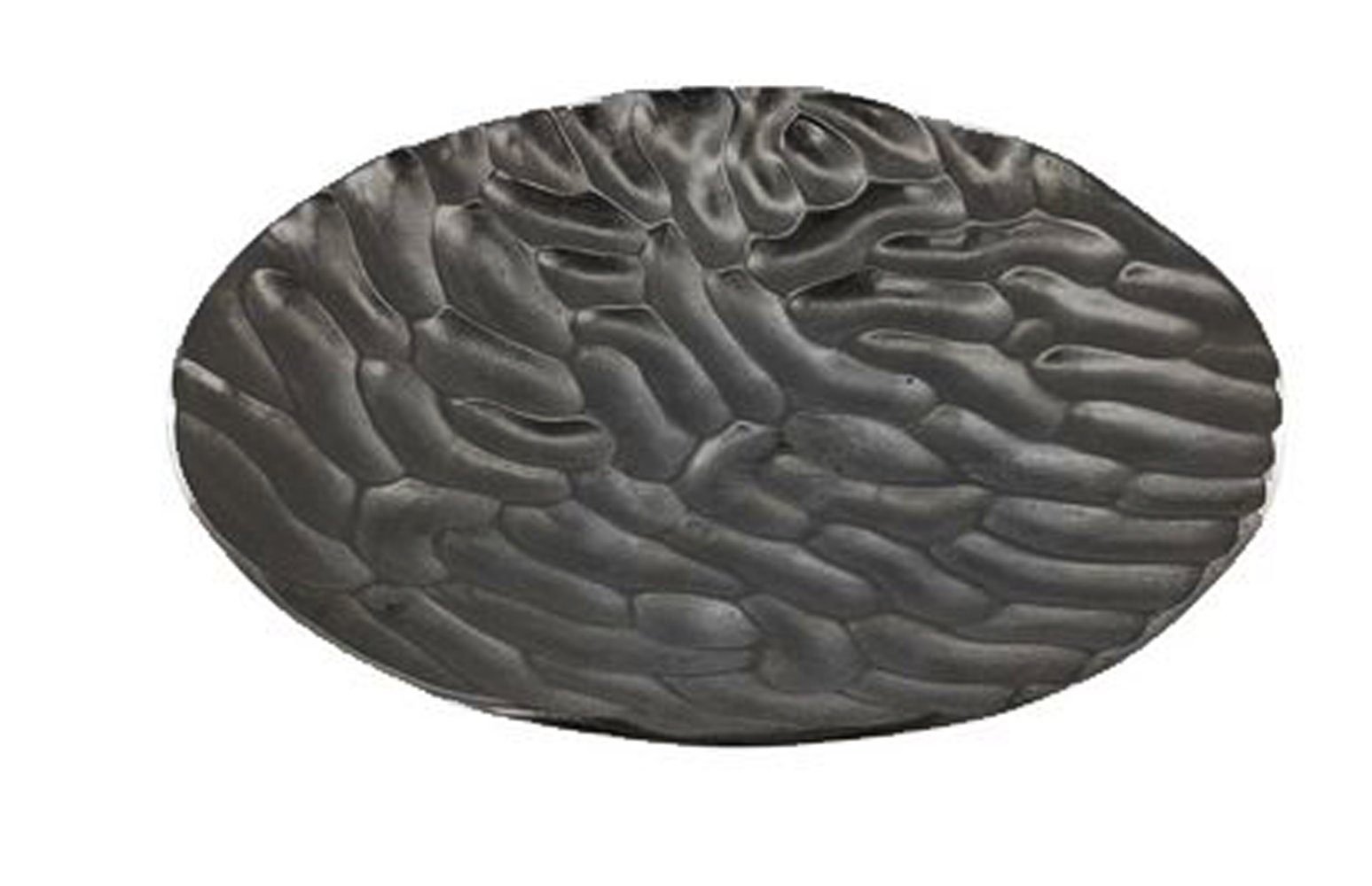 LaCasa Dekoschale Wunderschönes Schale Alu rund schwarz St) 41x41x8cm Teller (1 gewellt Nickel