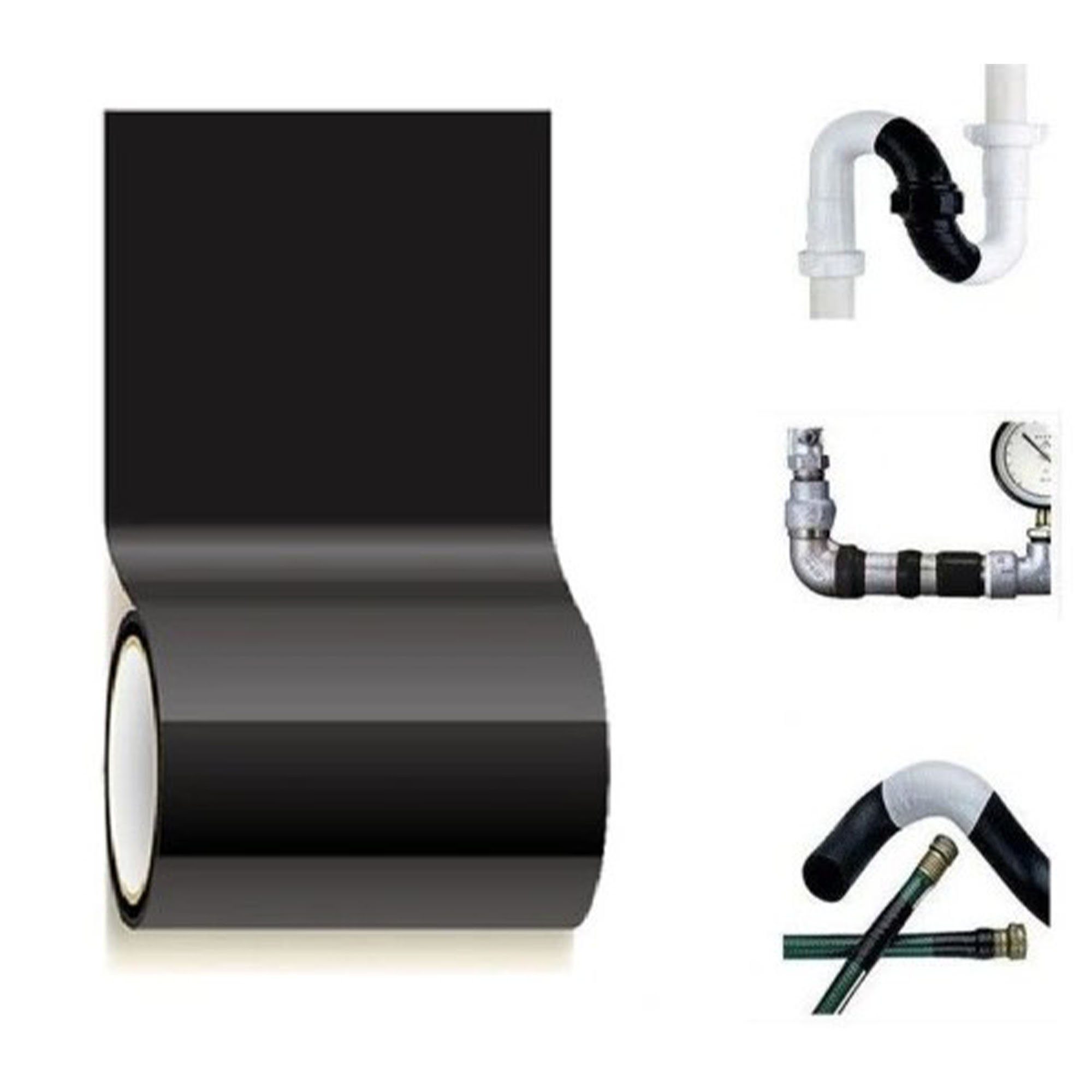 wasserdichtes Werkzeugset Tools wasserdicht Tape Klebeband, 10 x Reparaturband Klebeband schwarz cm m WMC (1-St), 1,5