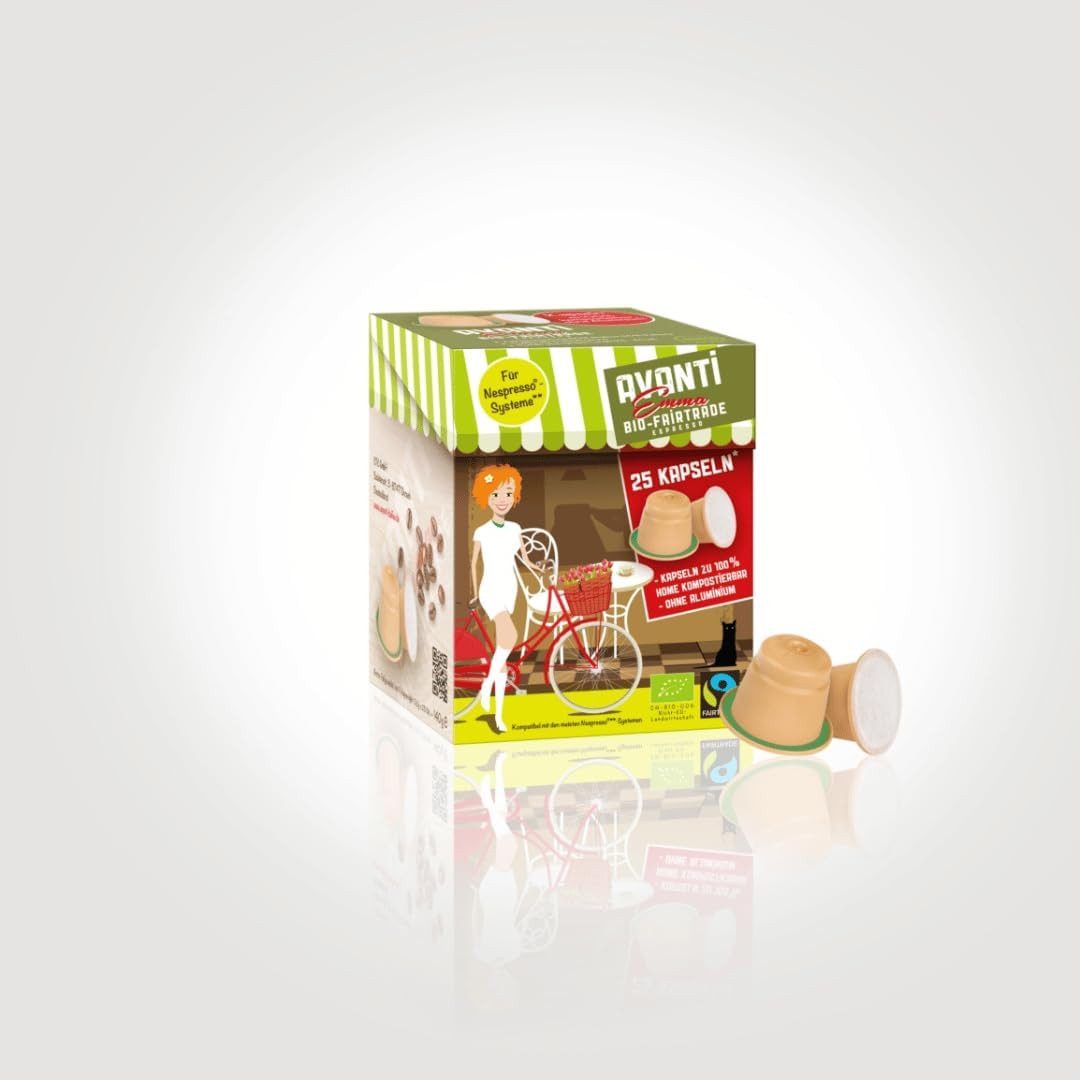 LK Trend & Style Kaffee Avanti EMMA Bio & Fairtrade Biocaps Kapseln, Bio-Kapseln 100% kompostierbar