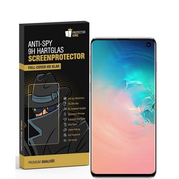 Protectorking Schutzfolie 3x Blickschutz 9H Panzerhartglas für Samsung Galaxy S10 FULL CURVED, (3-Stück), Displayschutz, Schutzglas ANTI-SPY PRIVACY BLICKSCHUTZ 9H Härte