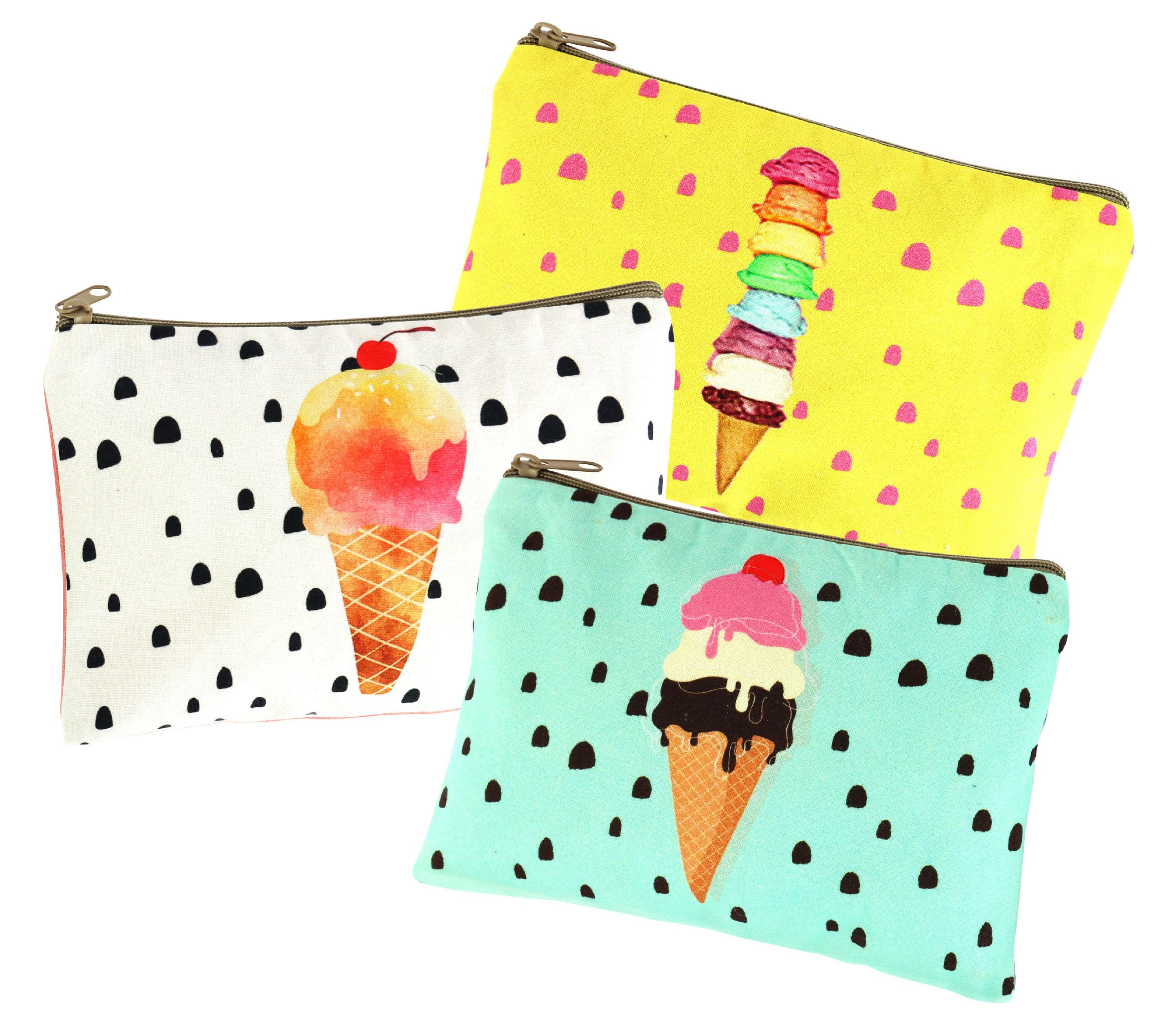 FURNARO Handtasche (3-tlg. Taschenset), Farbenfrohes Eis Motiv im modernen Design
