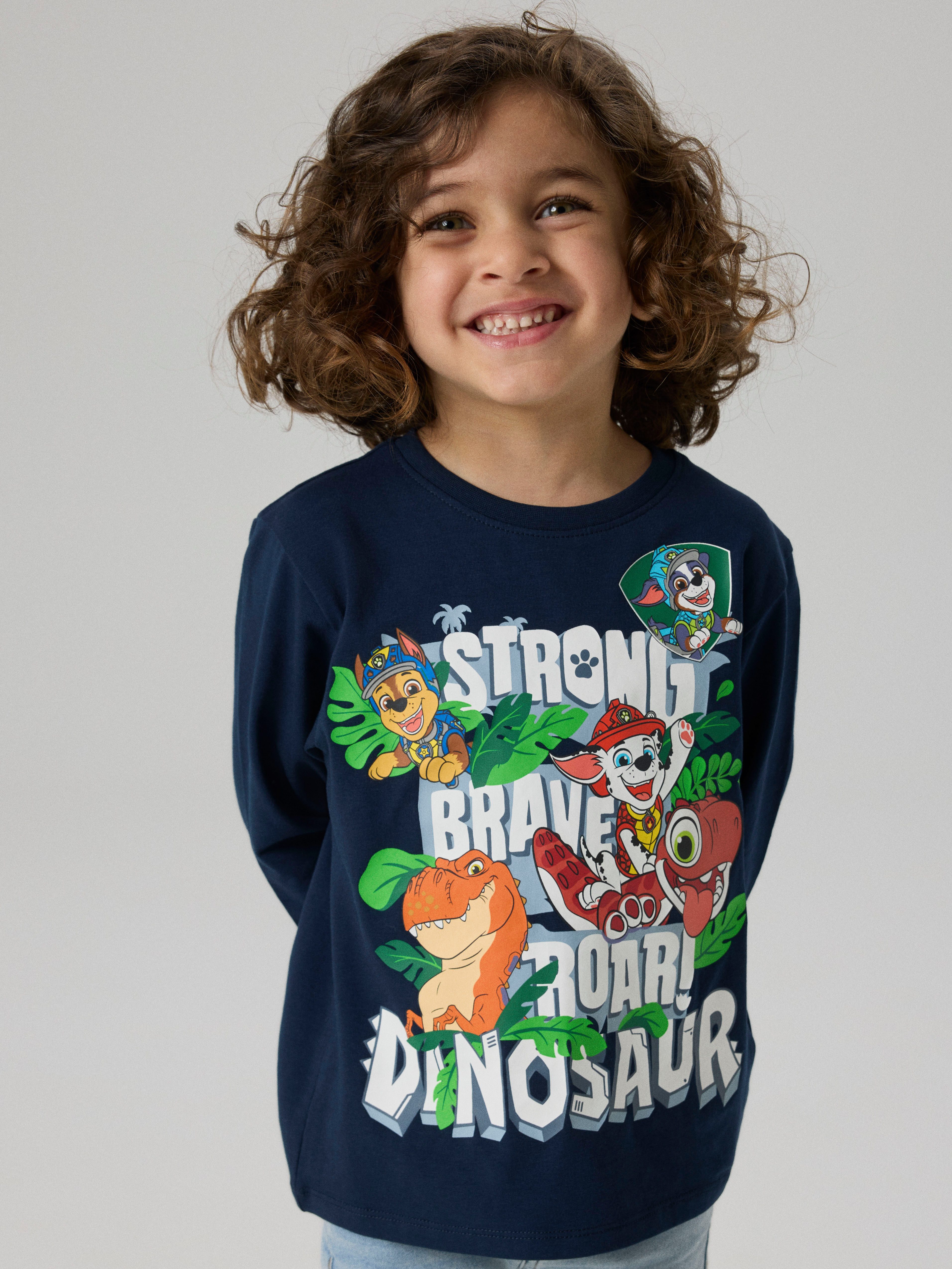 Name It T-Shirt NMMJIK PAW LS NREG TOP BOX NOOS CPLGM Baumwollmischung, regular fit