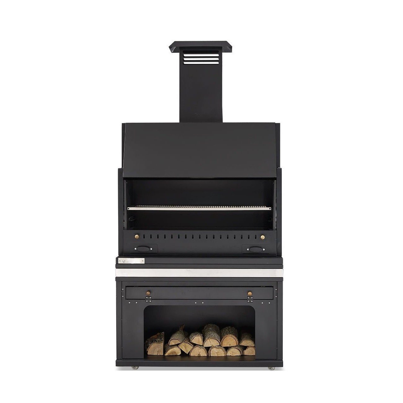 Xlmoebel Holzkohlegrill Eleganter Grillkamin aus Edelstahl für Garten und Terrasse, Made in Europa