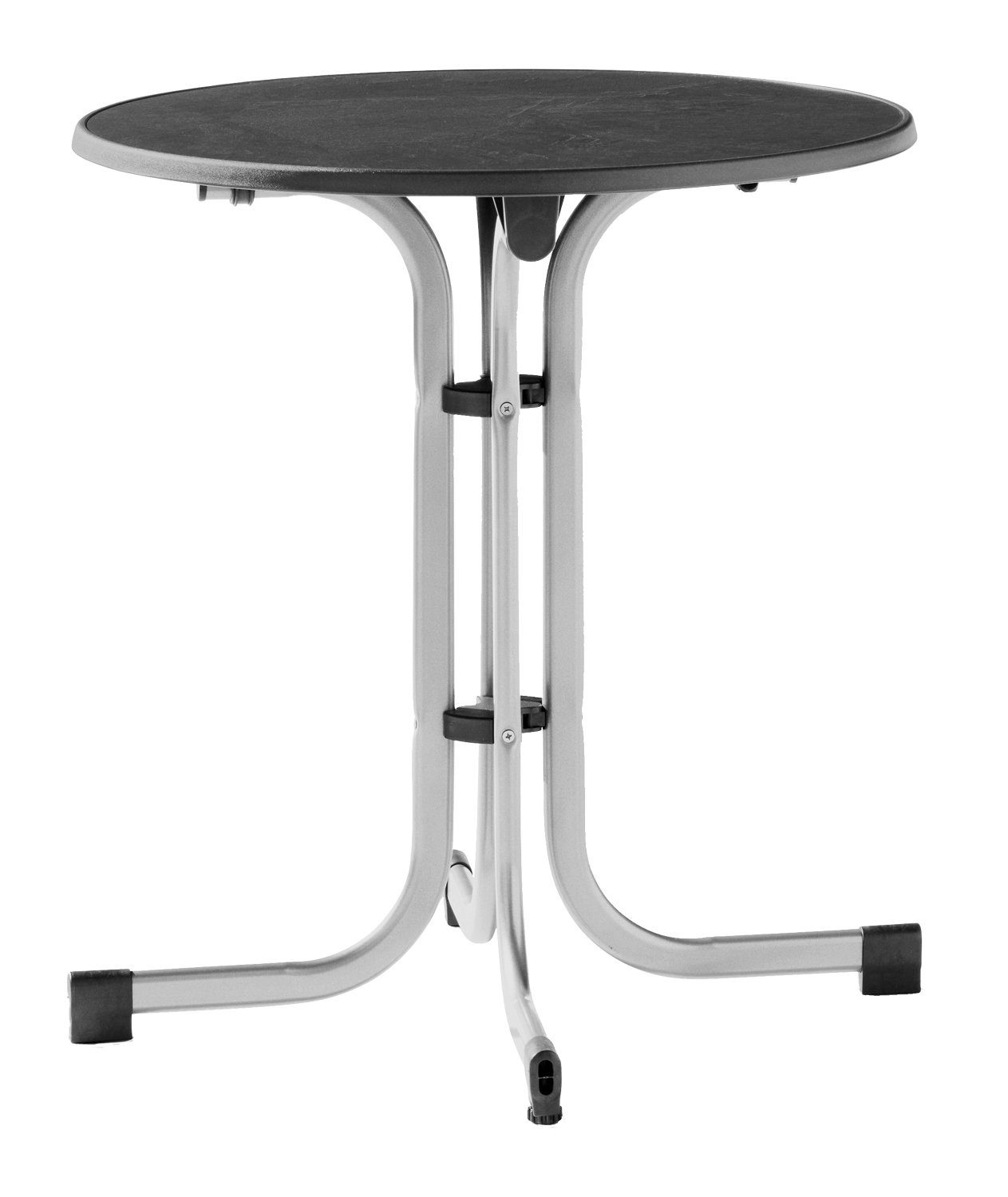 Gartentisch MECALIT, Klappbar, Ø 70 cm, Stahl, Anthrazit