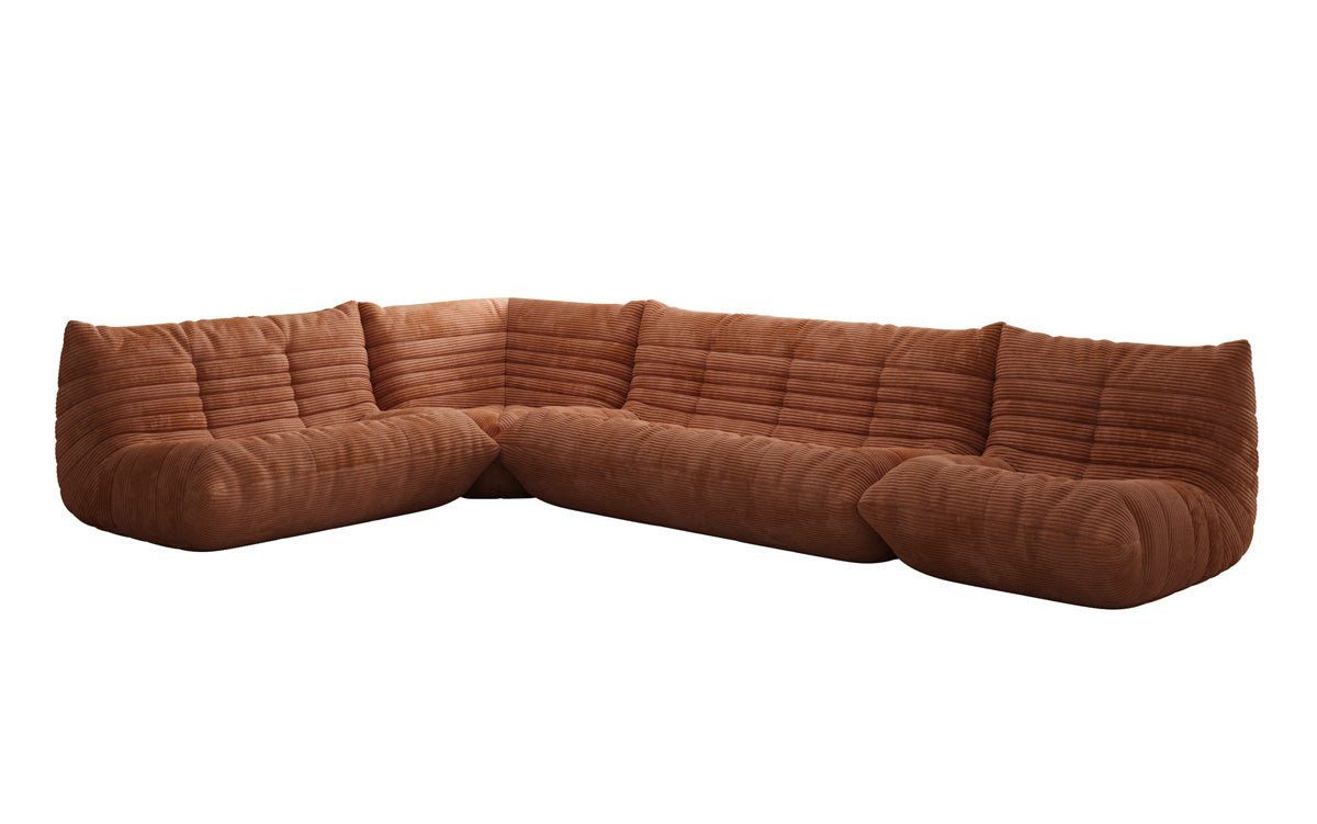 Luxusbetten24 Wohnlandschaft Designer Sofa Wohnlandschaft Calmo in Cord, flexibel kombinierbar