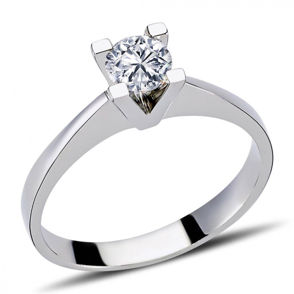 EinStein Diamant Diamantring »0,45 Carat Diamant Solitär Ring 14 Karat  Weißgold«