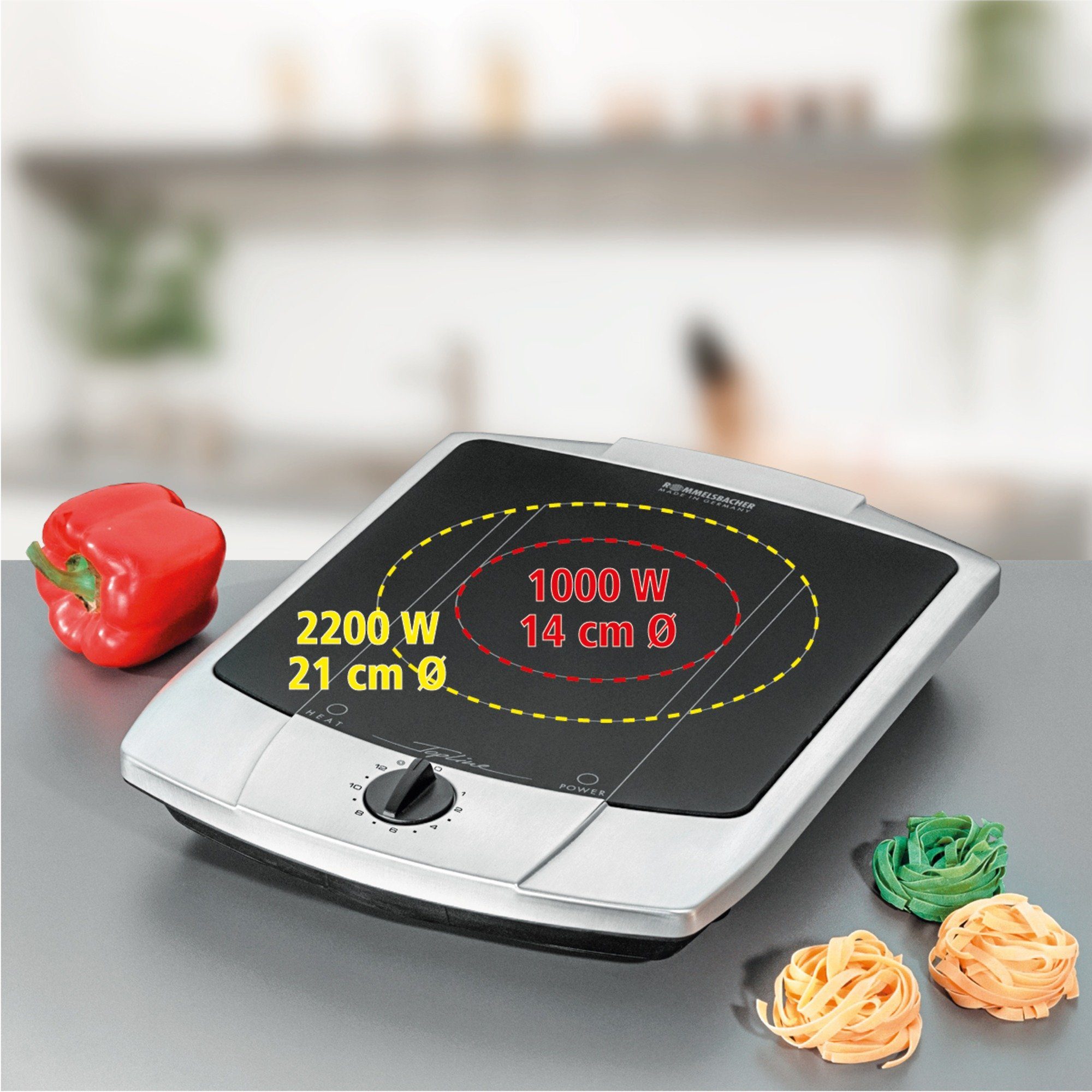 Rommelsbacher Einzelkochplatte Rommelsbacher Kochplatte Glaskeramik CT 2200/E