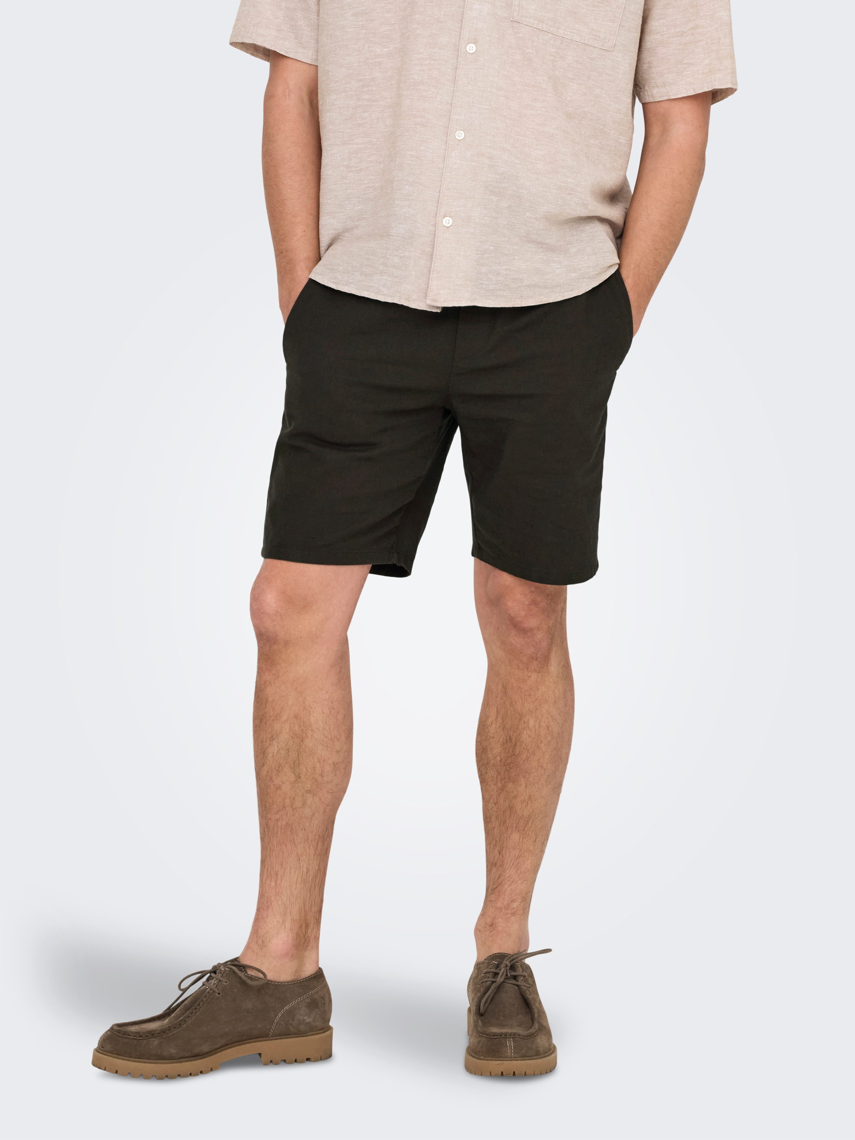 ONLY & SONS Shorts ONSLINUS 0007 COT LIN SHORTS NOOS Baumwolle mit Leinen, normal geschnitten